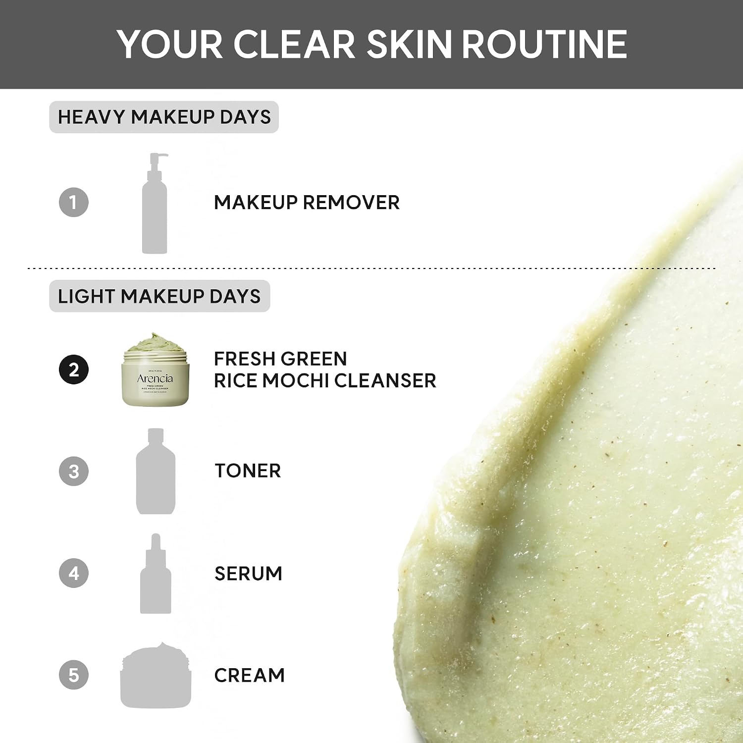 Arencia Green Rice Mochi Face Cleanser 120g - pokemaArencia Green Rice Mochi Face Cleanser 120g