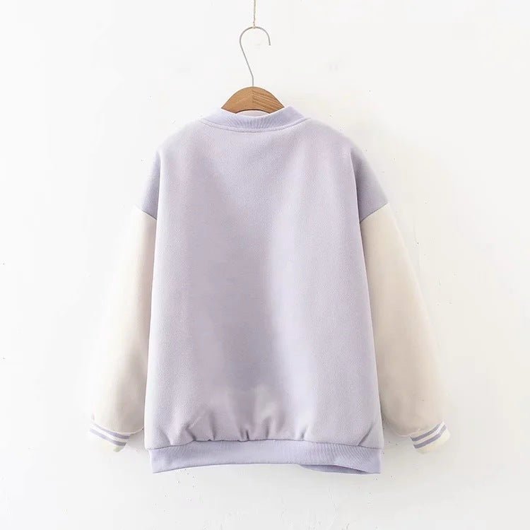 Autumn And Winter Cute And Sweet Student Casual Bear Embroidery Thick Coat Women - pokema31f430c7324dbce2de26aed83935f689