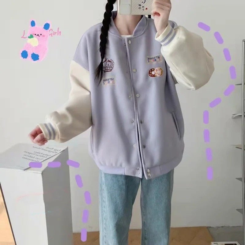 Autumn And Winter Cute And Sweet Student Casual Bear Embroidery Thick Coat Women - pokema706910b5b7a5e7e4dbae32c14a53e9ac