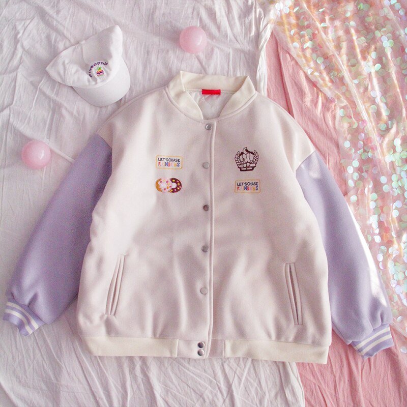 Autumn And Winter Cute And Sweet Student Casual Bear Embroidery Thick Coat Women - pokema3fe11547afd831c6bb22d989d3a1a660