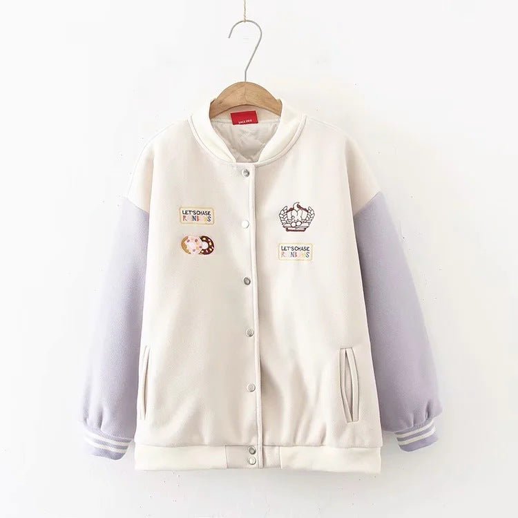 Autumn And Winter Cute And Sweet Student Casual Bear Embroidery Thick Coat Women - pokema49d81133d3fe7733e56a970acbc5e196