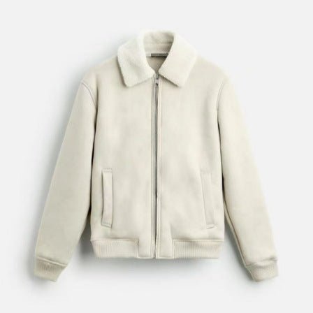 Autumn And Winter Men's American Retro Patchwork Suede Texture Effect Jacket Coat - pokemaf7d1dbe44c228ce82d0592adc288835