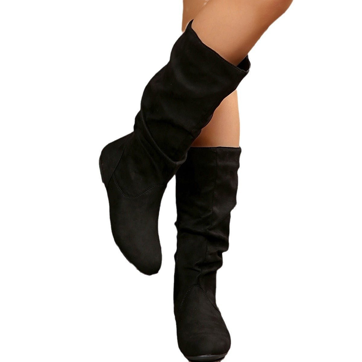 Autumn And Winter Side Zipper Flat Suede Boots - pokemaea4bc11eca22ba9059fed4e3c370c017