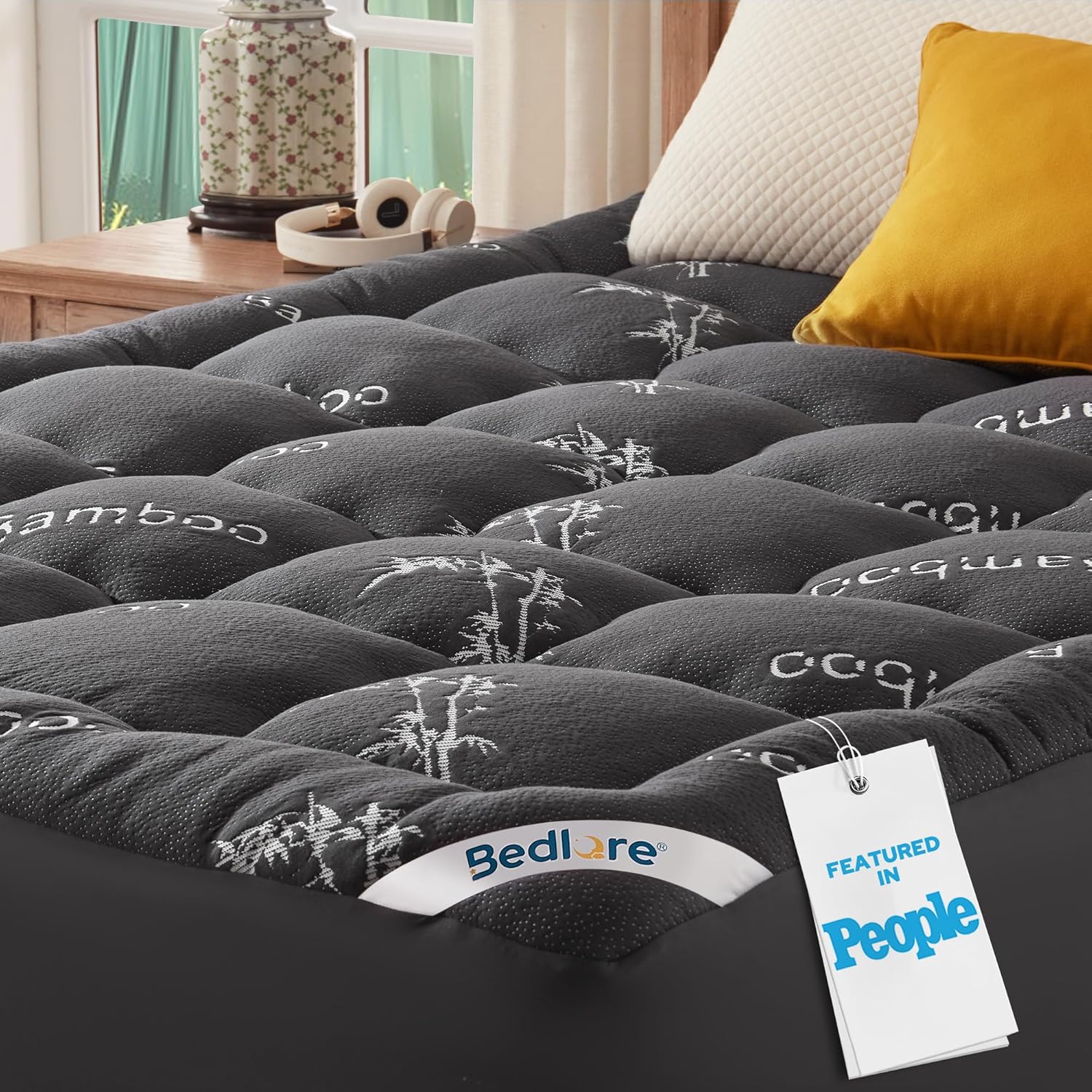 BEDLORE Queen Mattress Topper Viscose Derived from Bamboo,Thick Pillow Top Mattress Pad,Deep Pocket Fits Mattress 6"-18",Soft Breathable Mattress Cover for Back Pain Relief - pokemaBEDLORE Queen Mattress Topper Viscose Derived from Bamboo,Thick Pillow Top Mattress Pad,Deep Pocket Fits Mattress 6"-18",Soft Breathable Mattress Cover for Back Pain Relief
