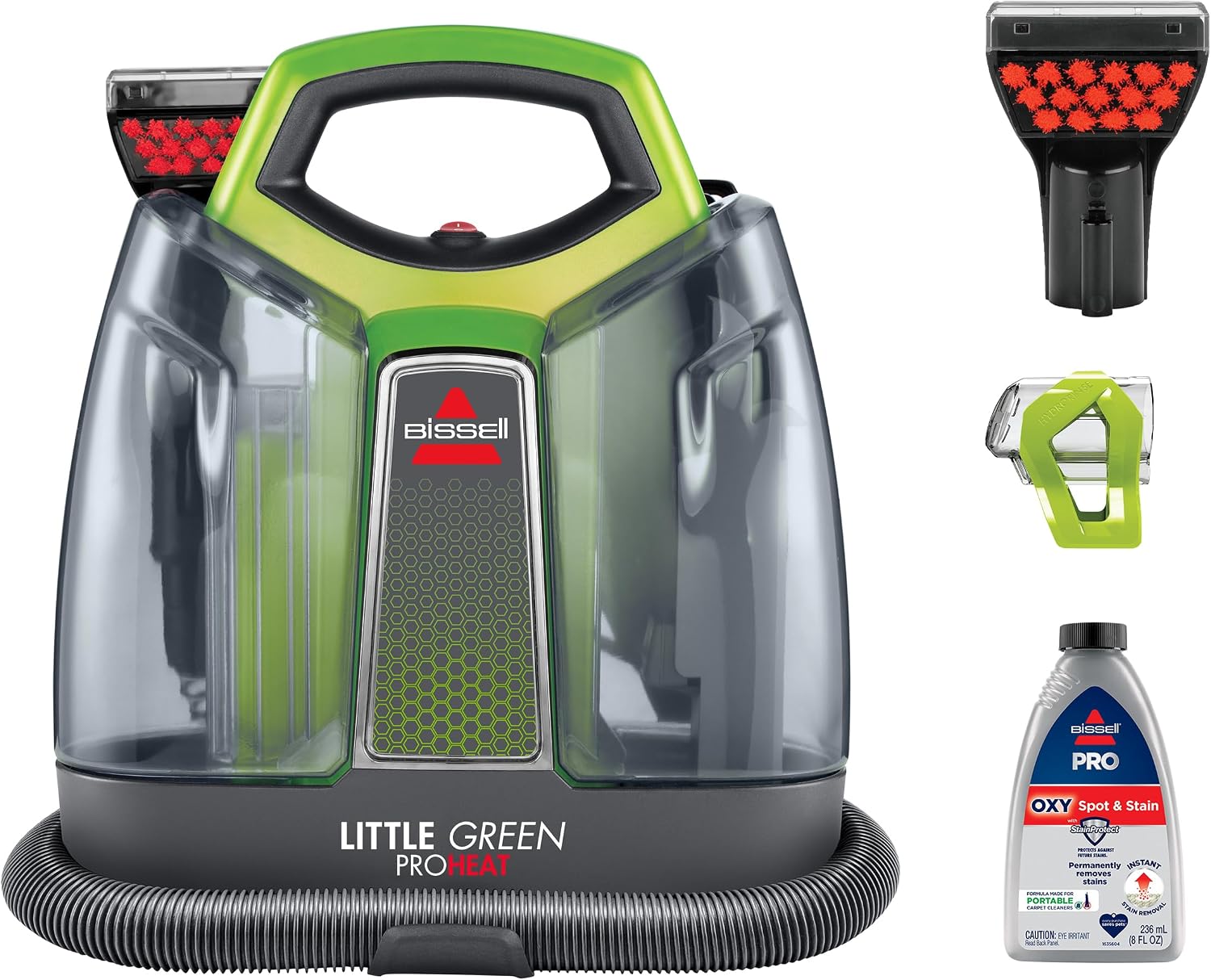BISSELL Little Green Proheat 2513E Nettoyant portable de taches en profondeur/Nettoyeur de taches et détaillant pour voiture/automobile avec outil HydroRinse autonettoyant pour tapis et revêtement de - pokemaBISSELL Little Green Proheat 2513E Nettoyant portable de taches en profondeur/Nettoyeur de taches et détaillant pour voiture/automobile avec outil HydroRinse autonettoyant pour tapis et revêtement de