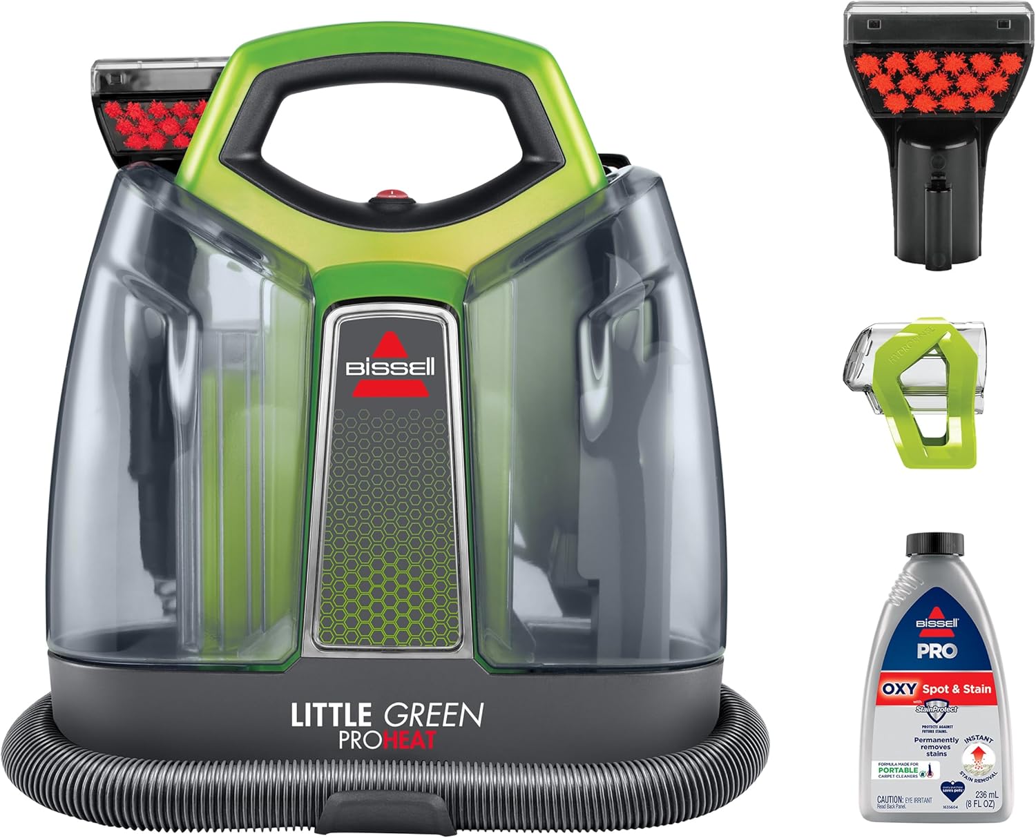 BISSELL Little Green Proheat 2513E Nettoyant portable de taches en profondeur/Nettoyeur de taches et détaillant pour voiture/automobile avec outil HydroRinse autonettoyant pour tapis et revêtement de - pokemaBISSELL Little Green Proheat 2513E Nettoyant portable de taches en profondeur/Nettoyeur de taches et détaillant pour voiture/automobile avec outil HydroRinse autonettoyant pour tapis et revêtement de