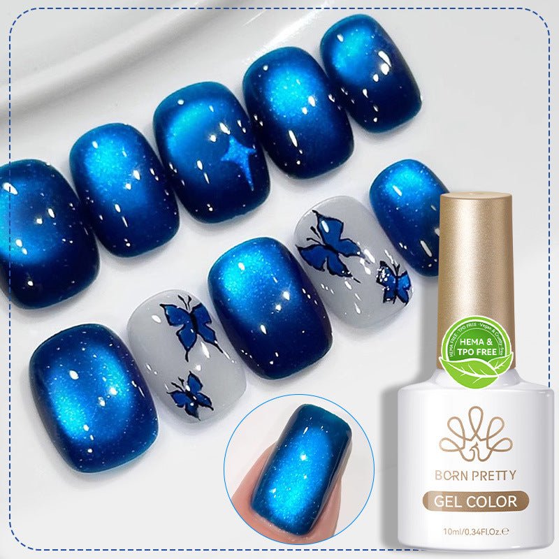 Blue Color Light Cat Eye Polarized Shifting Sand Eye Nail Polish Gel - pokemadace72e12b620d511c5163aead3a30be