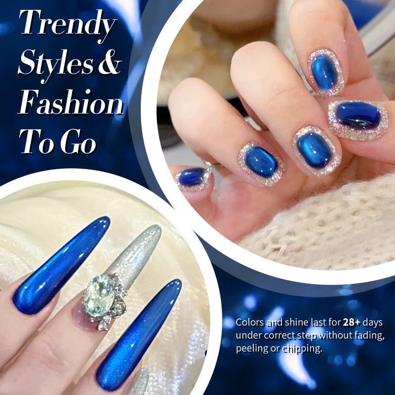 Blue Color Light Cat Eye Polarized Shifting Sand Eye Nail Polish Gel - pokemaa66dd0689c96be2ae3ba5c13e4aed46f