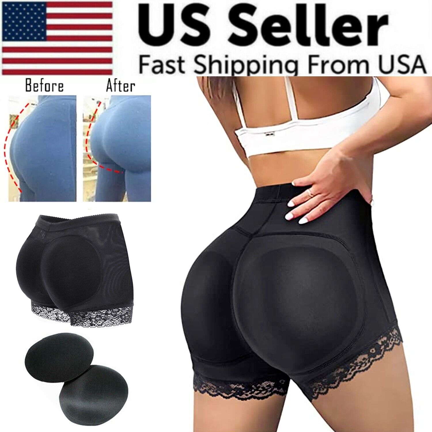 Booty Shaper Padded Underwear Panty Women's FAKE ASS Butt Lifter & Hip Enhancer - pokemaBooty Shaper Padded Underwear Panty Women's FAKE ASS Butt Lifter & Hip Enhancer