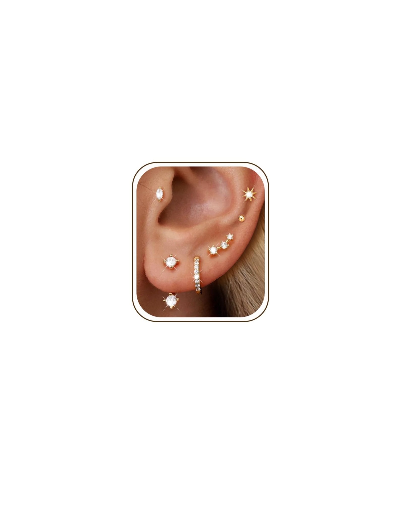 Boucles d'oreilles à tige en or 14 carats hypoallergéniques pour plusieurs piercings, petites boucles d'oreilles créoles délicates et empilables - pokemaBoucles d'oreilles à tige en or 14 carats hypoallergéniques pour plusieurs piercings, petites boucles d'oreilles créoles délicates et empilables