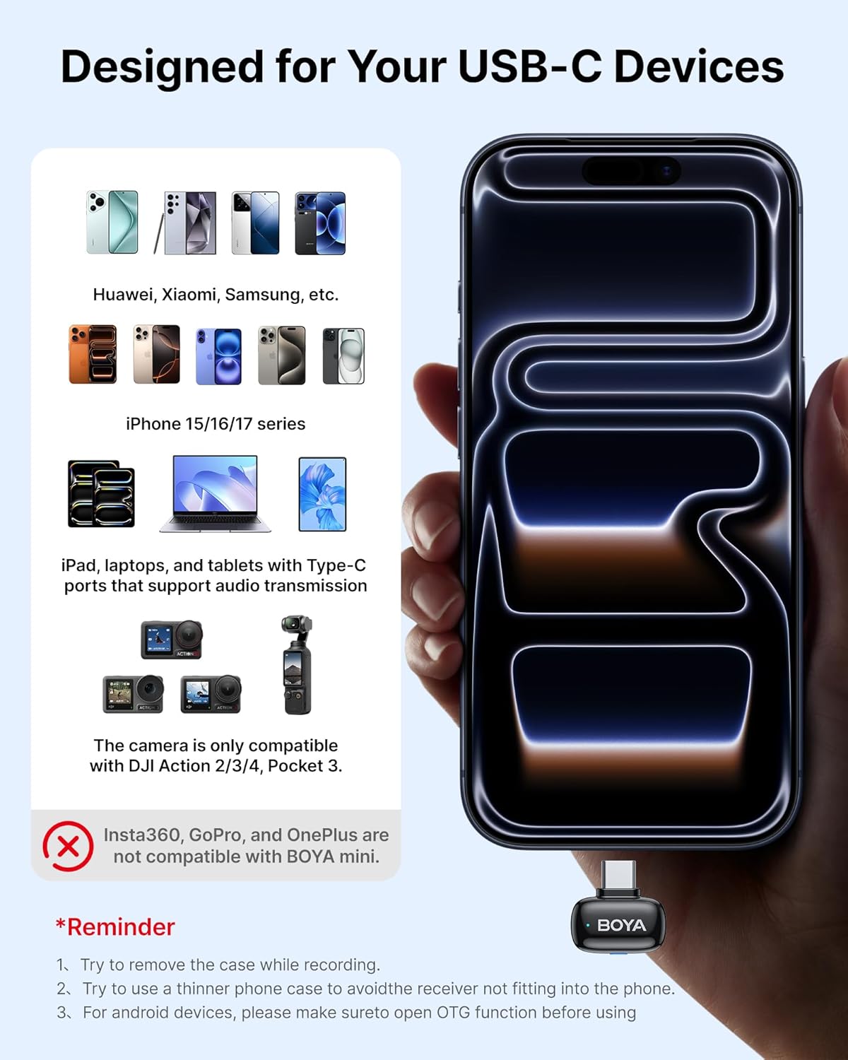 BOYA mini 2 Wireless Lavalier Microphones for iPhone 15/16/17 & Android, AI Noise Cancellation, App Control, 30H Battery Life with Charging Case, Lapel Microphone Wireless for Video Recording Vlogging - pokemaBOYA mini 2 Wireless Lavalier Microphones for iPhone 15/16/17 & Android, AI Noise Cancellation, App Control, 30H Battery Life with Charging Case, Lapel Microphone Wireless for Video Recording Vlogging