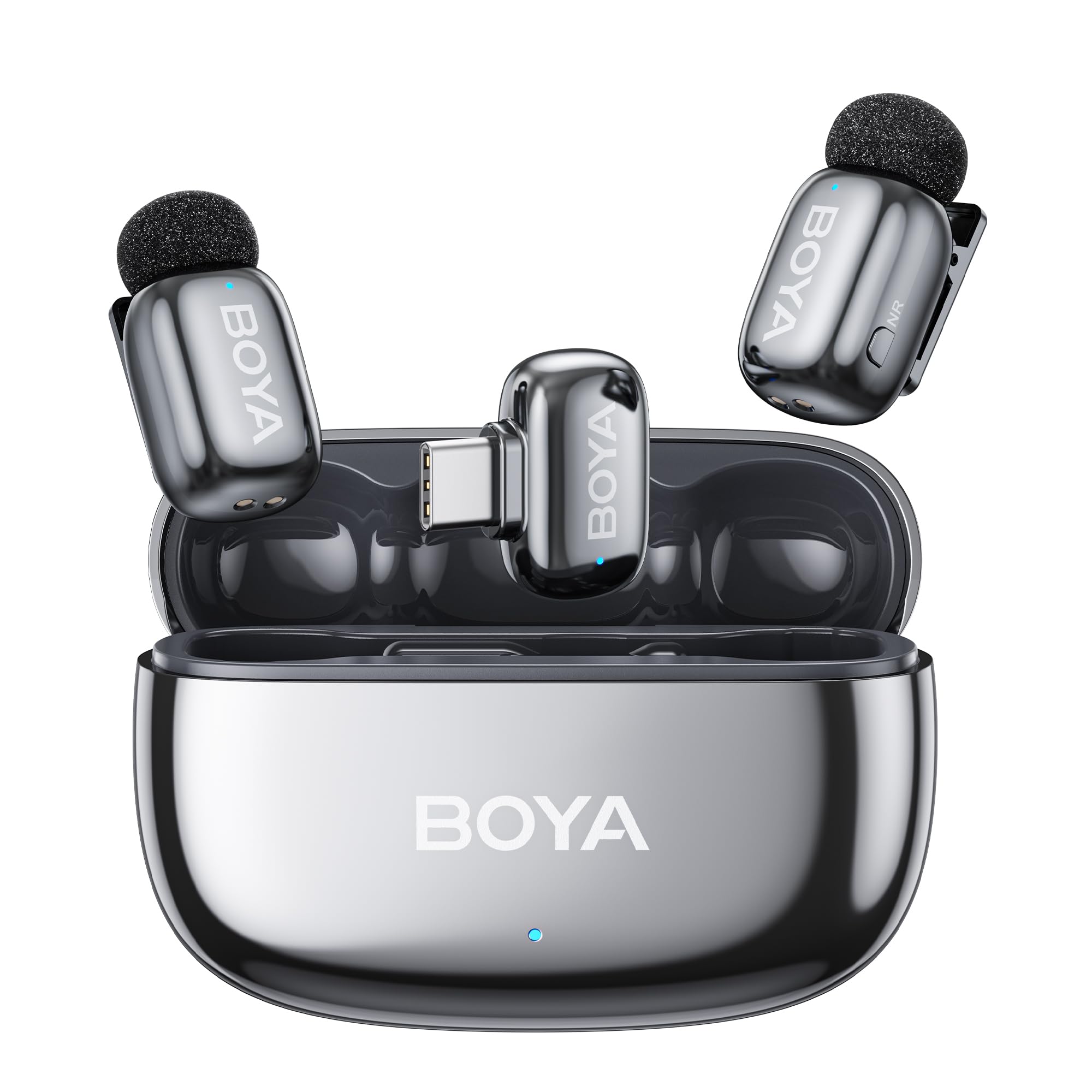 BOYA mini 2 Wireless Lavalier Microphones for iPhone 15/16/17 & Android, AI Noise Cancellation, App Control, 30H Battery Life with Charging Case, Lapel Microphone Wireless for Video Recording Vlogging - pokemaBOYA mini 2 Wireless Lavalier Microphones for iPhone 15/16/17 & Android, AI Noise Cancellation, App Control, 30H Battery Life with Charging Case, Lapel Microphone Wireless for Video Recording Vlogging