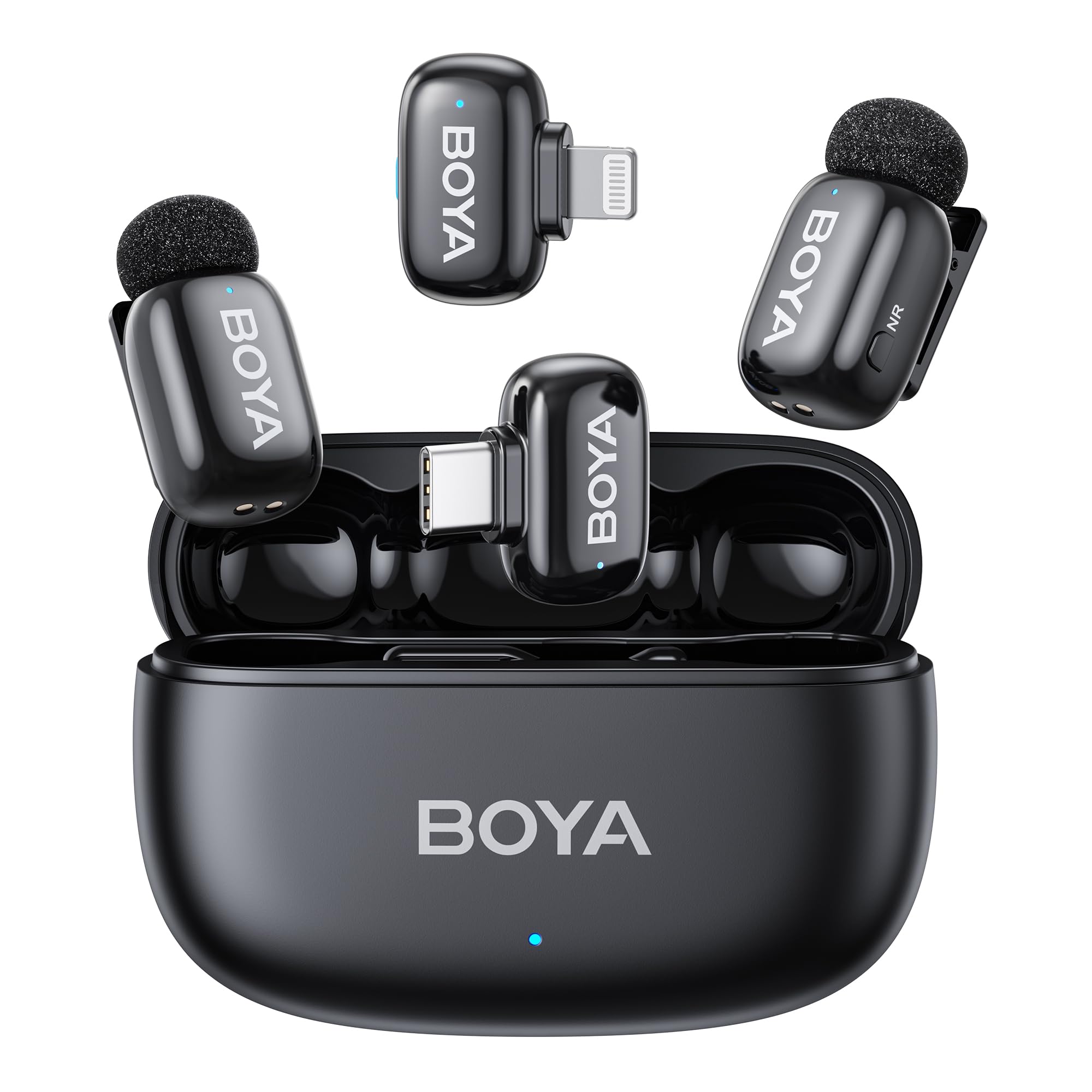 BOYA mini 2 Wireless Lavalier Microphones for iPhone 15/16/17 & Android, AI Noise Cancellation, App Control, 30H Battery Life with Charging Case, Lapel Microphone Wireless for Video Recording Vlogging - pokemaBOYA mini 2 Wireless Lavalier Microphones for iPhone 15/16/17 & Android, AI Noise Cancellation, App Control, 30H Battery Life with Charging Case, Lapel Microphone Wireless for Video Recording Vlogging