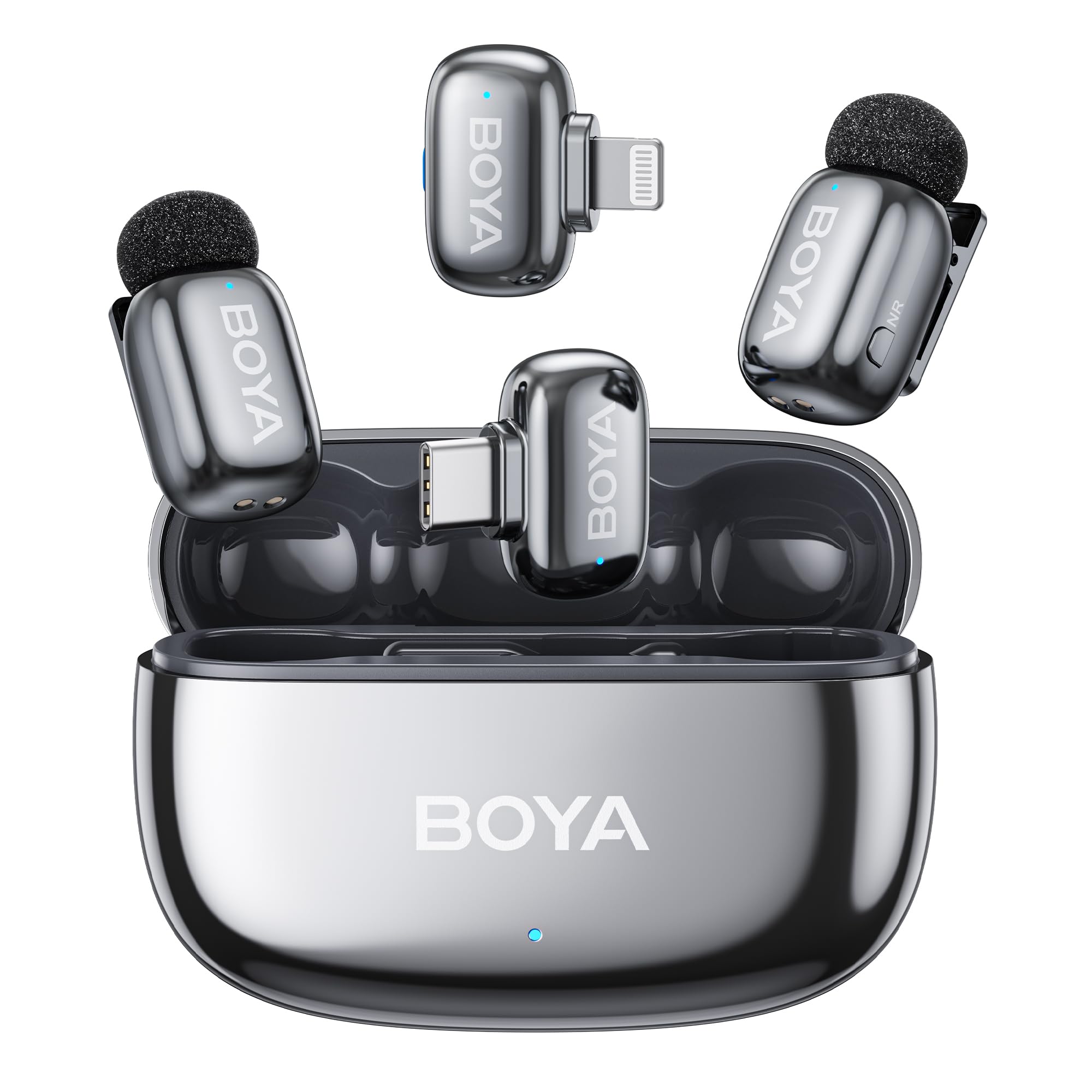 BOYA mini 2 Wireless Lavalier Microphones for iPhone 15/16/17 & Android, AI Noise Cancellation, App Control, 30H Battery Life with Charging Case, Lapel Microphone Wireless for Video Recording Vlogging - pokemaBOYA mini 2 Wireless Lavalier Microphones for iPhone 15/16/17 & Android, AI Noise Cancellation, App Control, 30H Battery Life with Charging Case, Lapel Microphone Wireless for Video Recording Vlogging