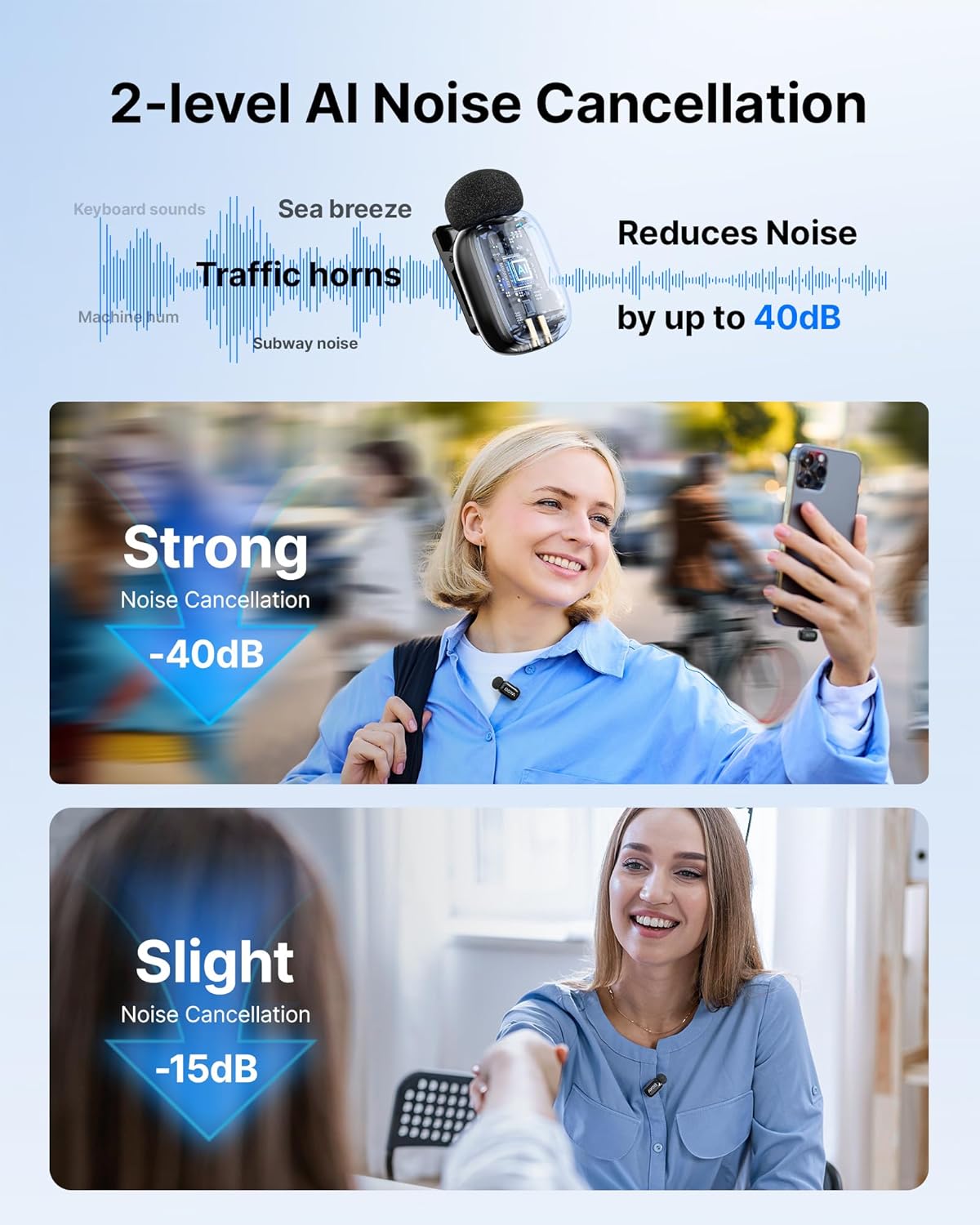 BOYA mini 2 Wireless Lavalier Microphones for iPhone 15/16/17 & Android, AI Noise Cancellation, App Control, 30H Battery Life with Charging Case, Lapel Microphone Wireless for Video Recording Vlogging - pokemaBOYA mini 2 Wireless Lavalier Microphones for iPhone 15/16/17 & Android, AI Noise Cancellation, App Control, 30H Battery Life with Charging Case, Lapel Microphone Wireless for Video Recording Vlogging