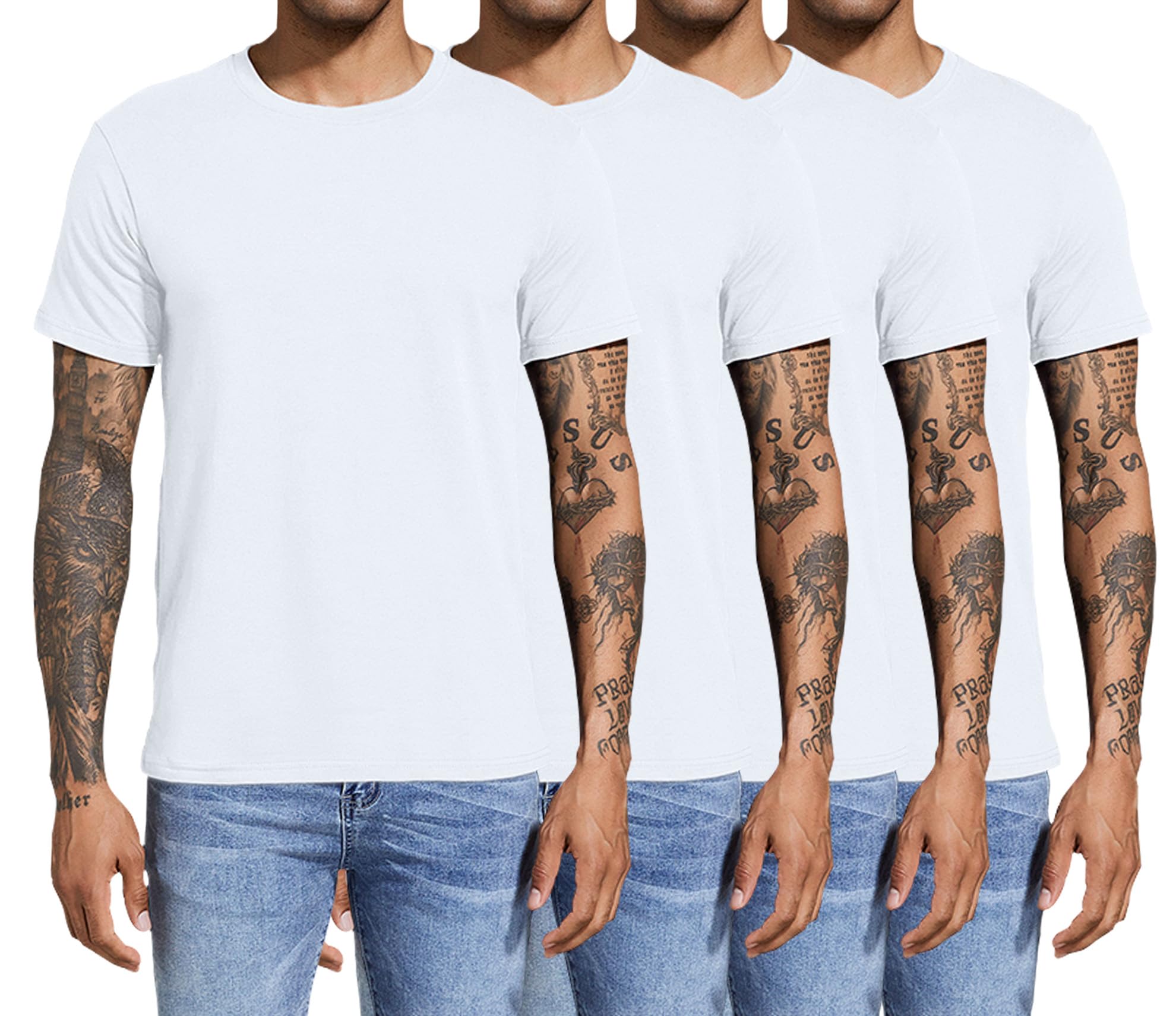 Boyzn Men's 3, 4 or 5 Pack Cotton T-Shirts, Short Sleeve Crewneck Sport Tees, Cotton Gym Workout Running Shirts for Men - pokemaBoyzn Men's 3, 4 or 5 Pack Cotton T-Shirts, Short Sleeve Crewneck Sport Tees, Cotton Gym Workout Running Shirts for Men