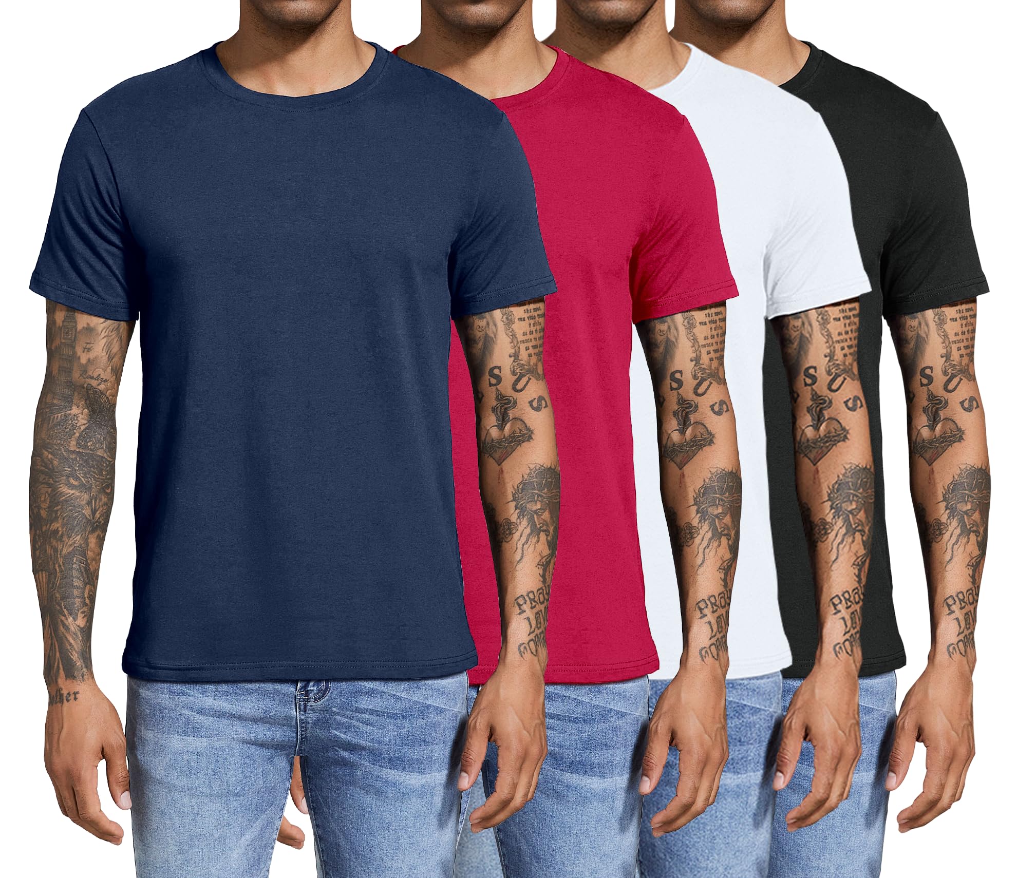 Boyzn Men's 3, 4 or 5 Pack Cotton T-Shirts, Short Sleeve Crewneck Sport Tees, Cotton Gym Workout Running Shirts for Men - pokemaBoyzn Men's 3, 4 or 5 Pack Cotton T-Shirts, Short Sleeve Crewneck Sport Tees, Cotton Gym Workout Running Shirts for Men