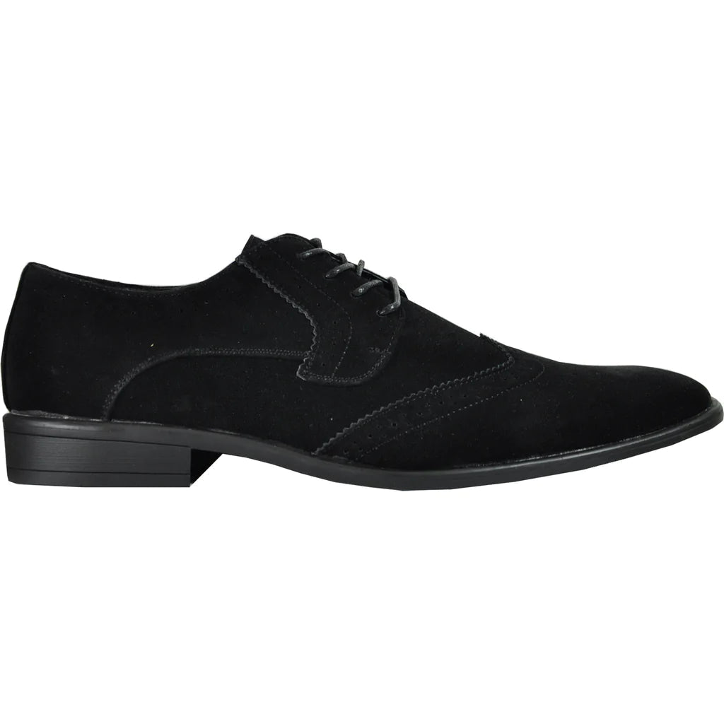 BRAVO Men Dress Shoe KING-3 Wingtip Oxford Shoe Black - pokemaBRAVO Men Dress Shoe KING-3 Wingtip Oxford Shoe Black