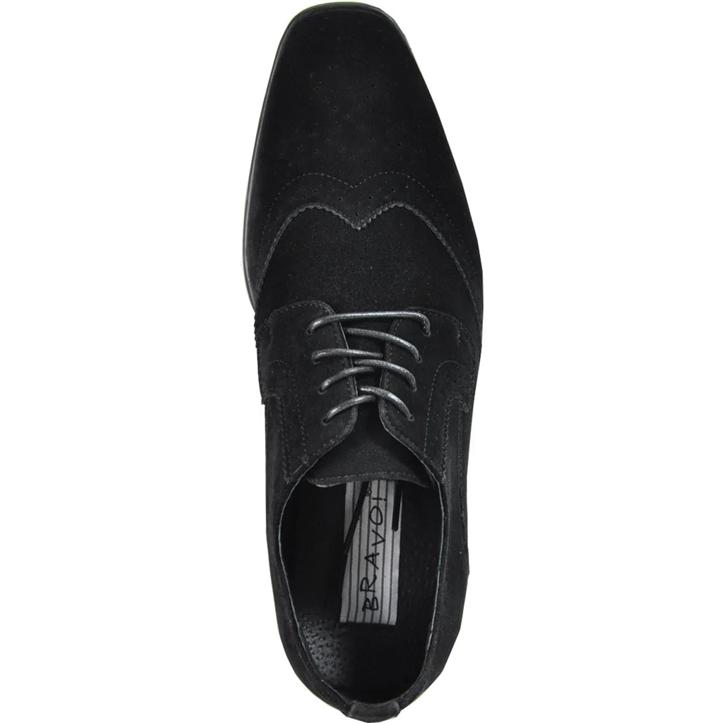 BRAVO Men Dress Shoe KING-3 Wingtip Oxford Shoe Black - pokemaBRAVO Men Dress Shoe KING-3 Wingtip Oxford Shoe Black
