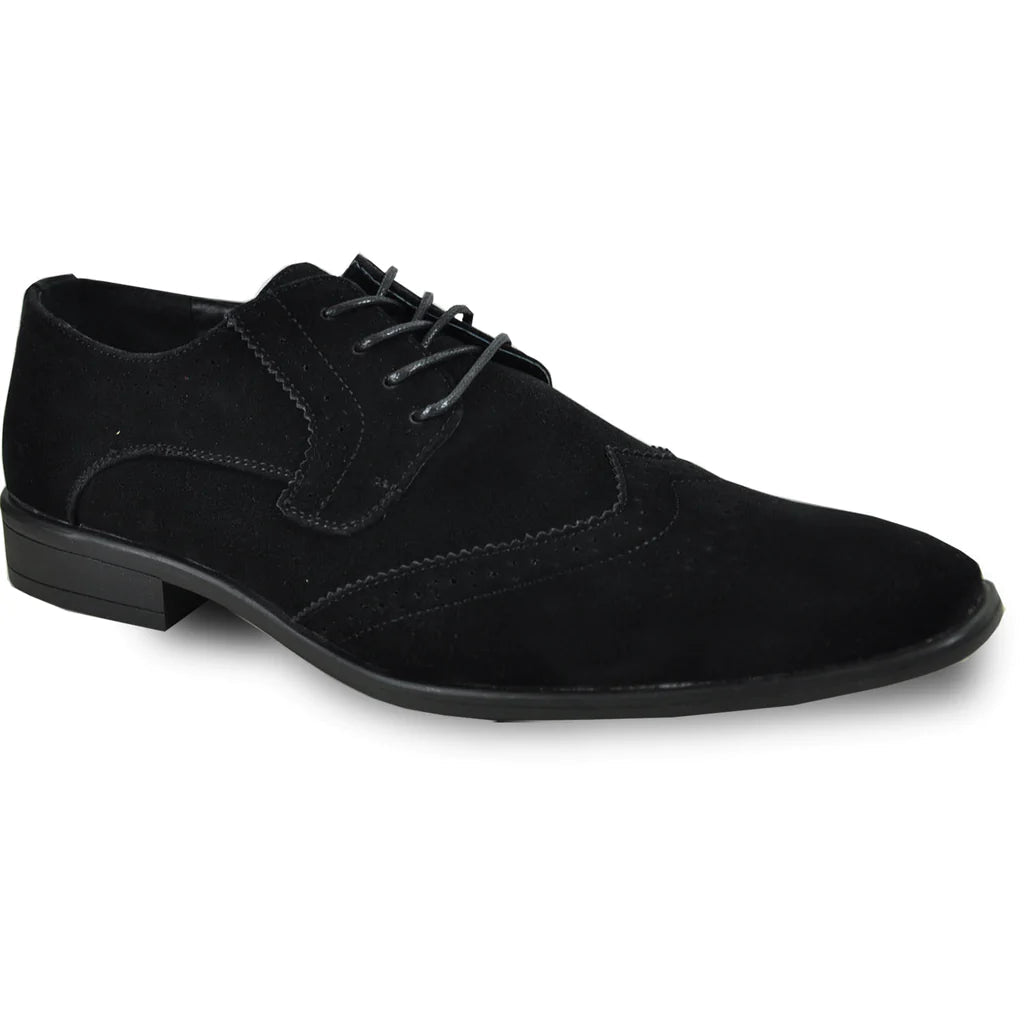 BRAVO Men Dress Shoe KING-3 Wingtip Oxford Shoe Black - pokemaBRAVO Men Dress Shoe KING-3 Wingtip Oxford Shoe Black