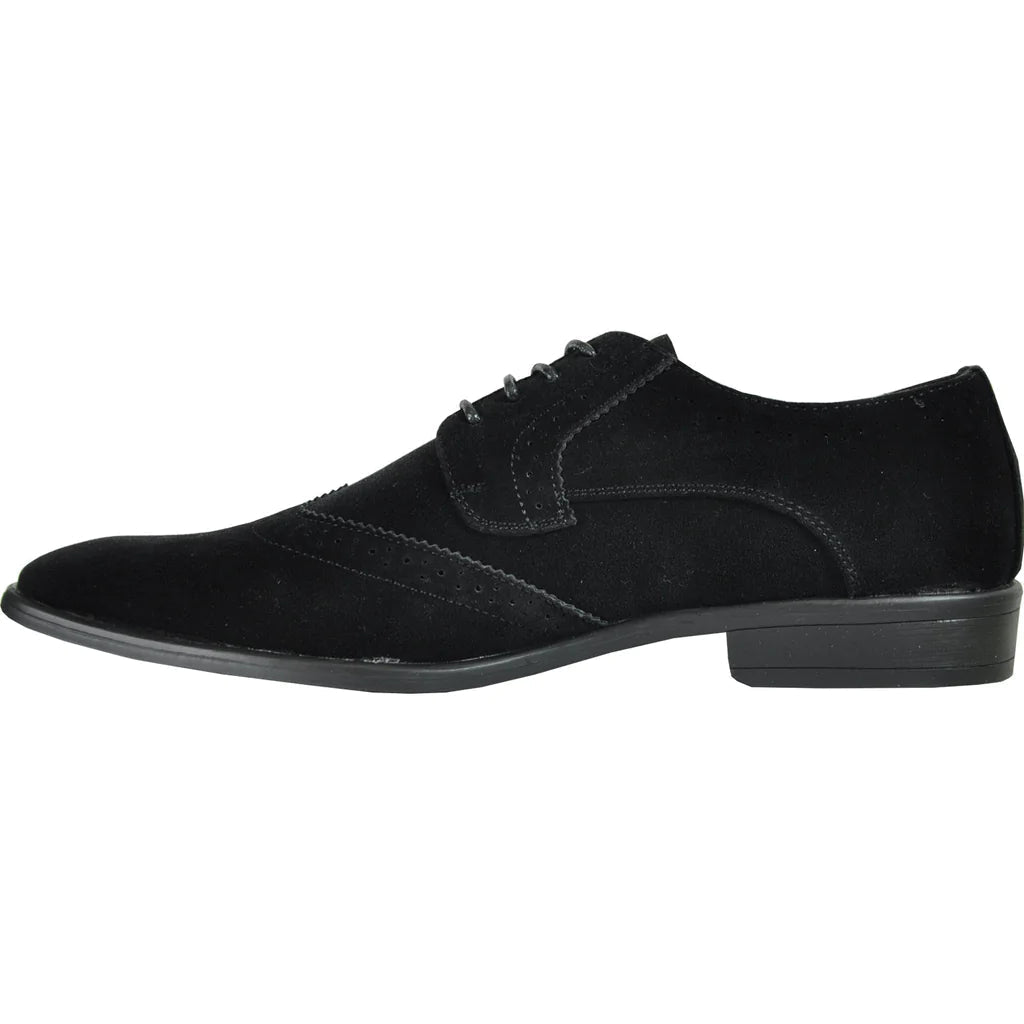 BRAVO Men Dress Shoe KING-3 Wingtip Oxford Shoe Black - pokemaBRAVO Men Dress Shoe KING-3 Wingtip Oxford Shoe Black