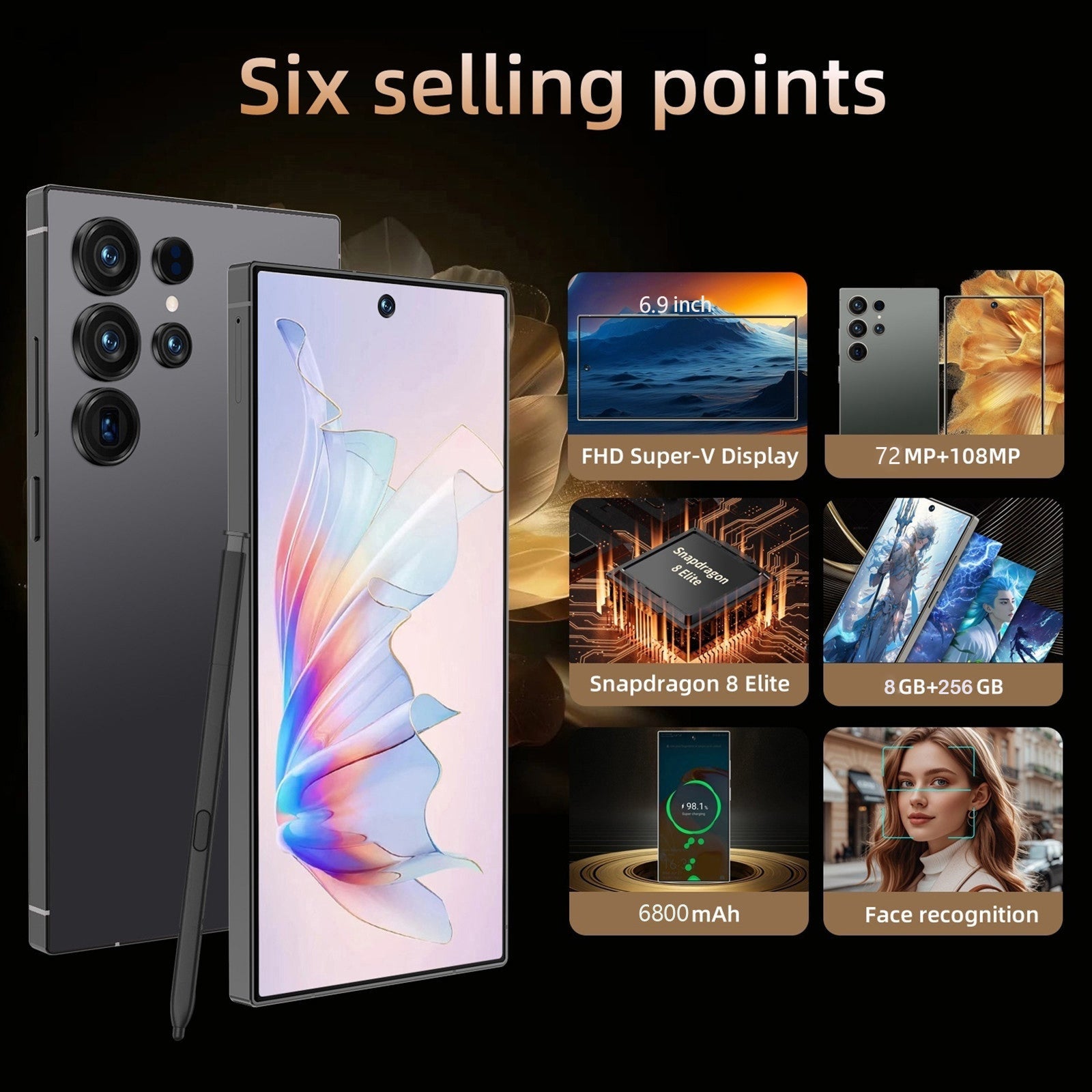C25 Unlocked Phone Smartphone 8GB 256GB Android14.0 6800mAh 6.8inch 5G - pokema92e02edae5146df2c669476bc7a0be2d