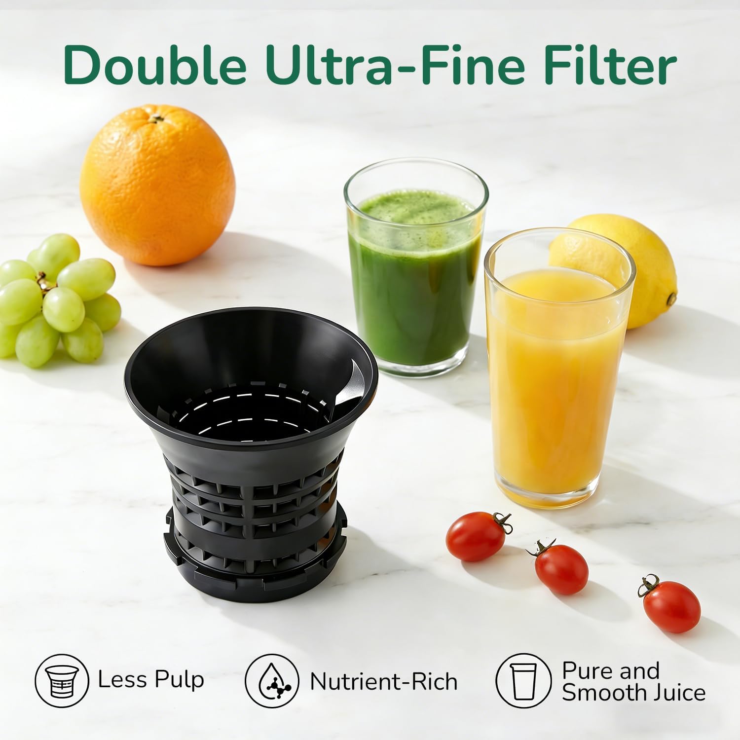 Canoly C03 Cold Press Juicer, 4.5" Wide Feed Chute Juicer Machine with 200W AC Motor, Fit Whole Vegetables & Fruits, 2-in-1 Strainer (Juice & Nut Milk Maker), Space-saving, Easy to Clean, Deep Gray - pokemaCanoly C03 Cold Press Juicer, 4.5" Wide Feed Chute Juicer Machine with 200W AC Motor, Fit Whole Vegetables & Fruits, 2-in-1 Strainer (Juice & Nut Milk Maker), Space-saving, Easy to Clean, Deep Gray