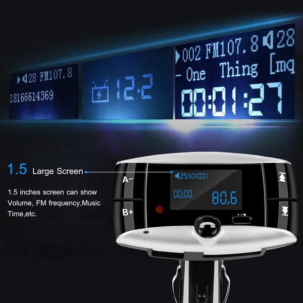 Car Wireless FM Transmitter USB Charger Hands-free Call MP3 Player SD Card Reading Aux-in LED Display - pokema9c21d2a140f15be9e49fb01c3297eaf7
