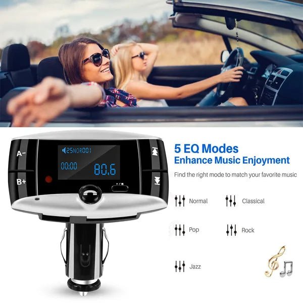 Car Wireless FM Transmitter USB Charger Hands-free Call MP3 Player SD Card Reading Aux-in LED Display - pokemac1c79afbb63b18dee30f5e7898cbf740