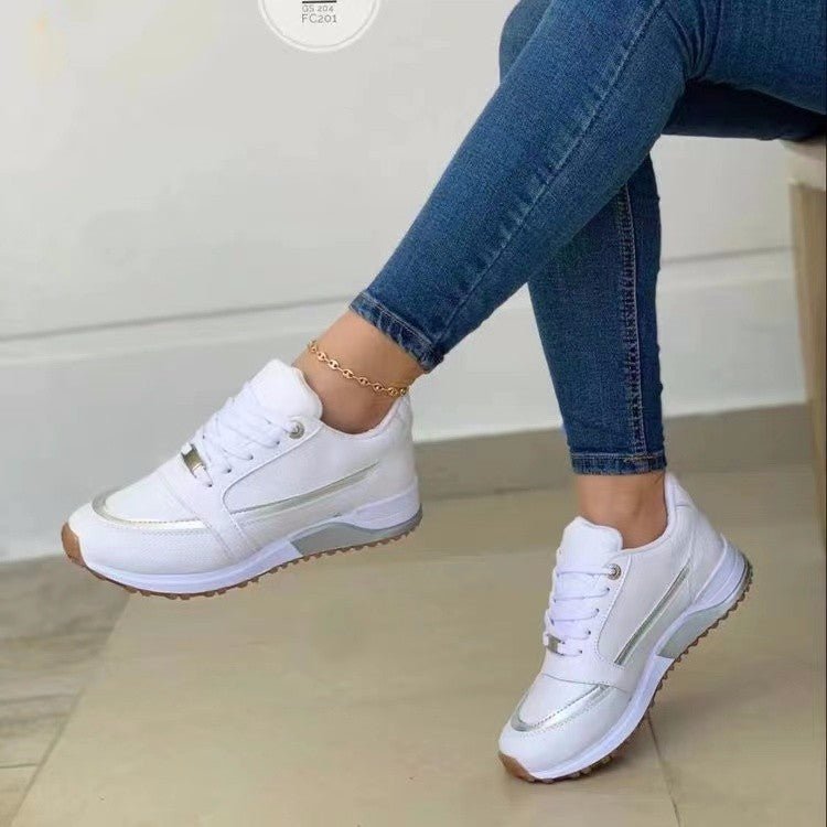 Casual Lace-up Flat Shoes Women Shallow Round Toe Sports Walking Sneakers - pokemae9ee9a8f9e0d72472f160900b7ac0dc
