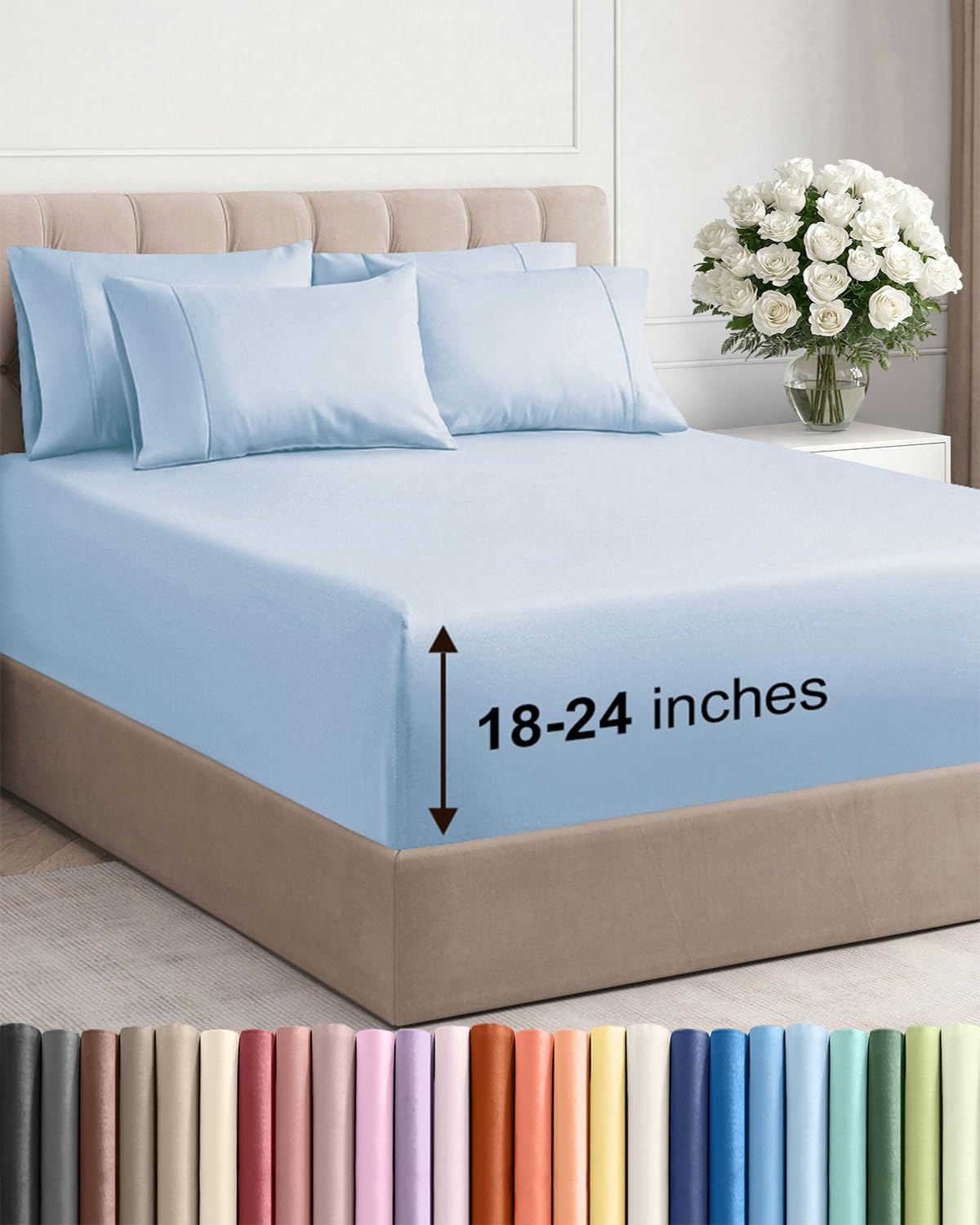 CGK Unlimited, Draps de poche extra profonds – Pochettes de 53,3 cm de profondeur - pokemaCGK Unlimited, Draps de poche extra profonds – Pochettes de 53,3 cm de profondeur