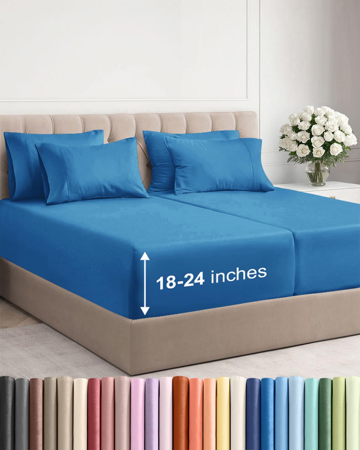 CGK Unlimited, Draps de poche extra profonds – Pochettes de 53,3 cm de profondeur - pokemaCGK Unlimited, Draps de poche extra profonds – Pochettes de 53,3 cm de profondeur