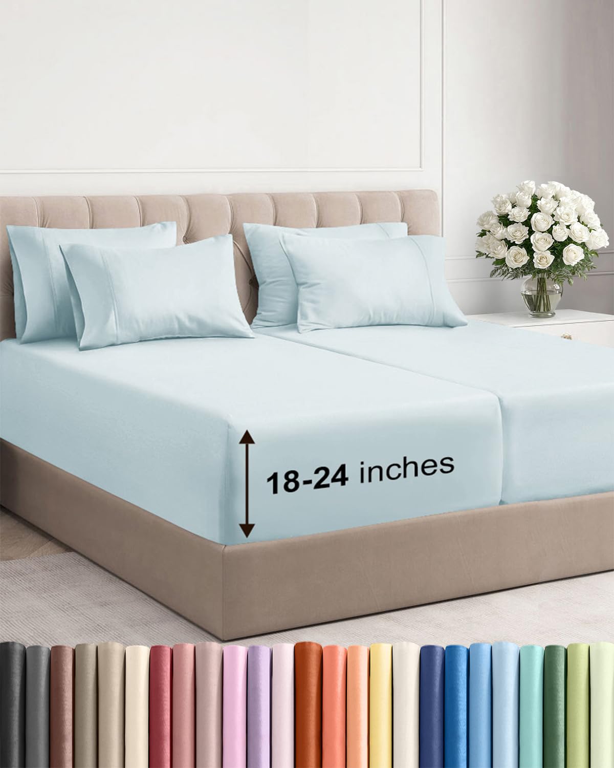 CGK Unlimited, Draps de poche extra profonds – Pochettes de 53,3 cm de profondeur - pokemaCGK Unlimited, Draps de poche extra profonds – Pochettes de 53,3 cm de profondeur