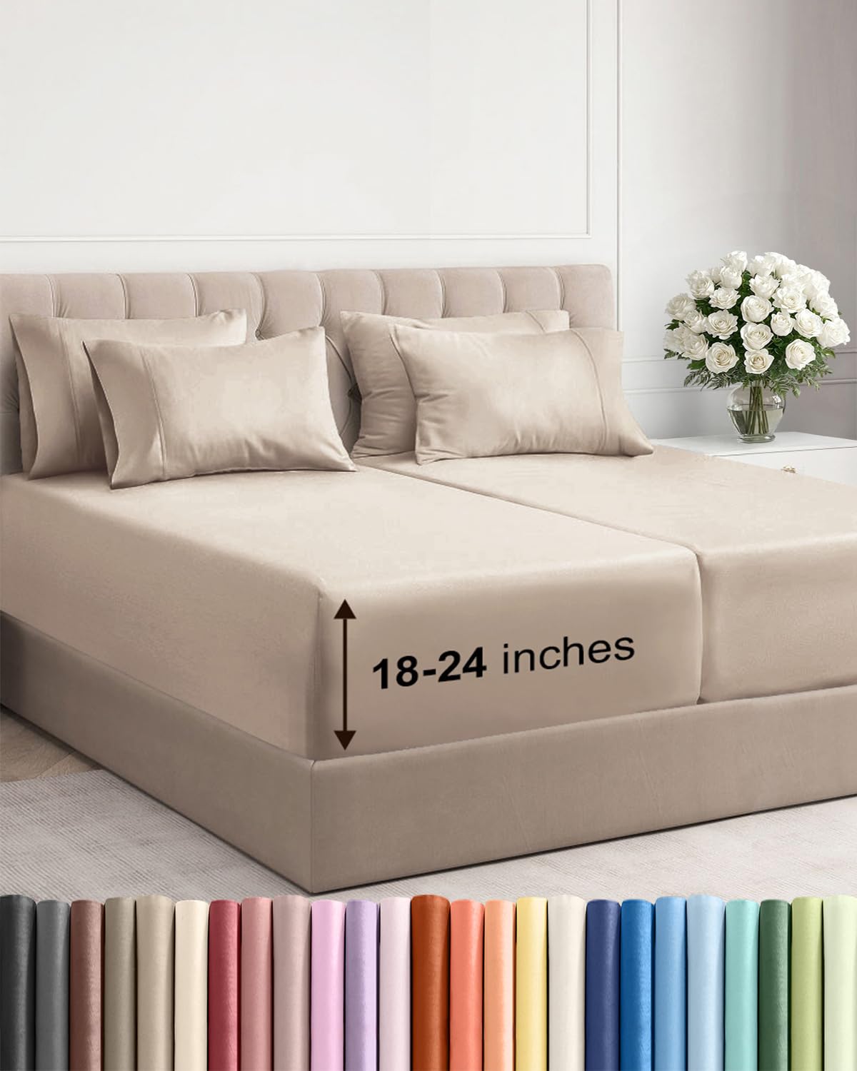 CGK Unlimited, Draps de poche extra profonds – Pochettes de 53,3 cm de profondeur - pokemaCGK Unlimited, Draps de poche extra profonds – Pochettes de 53,3 cm de profondeur