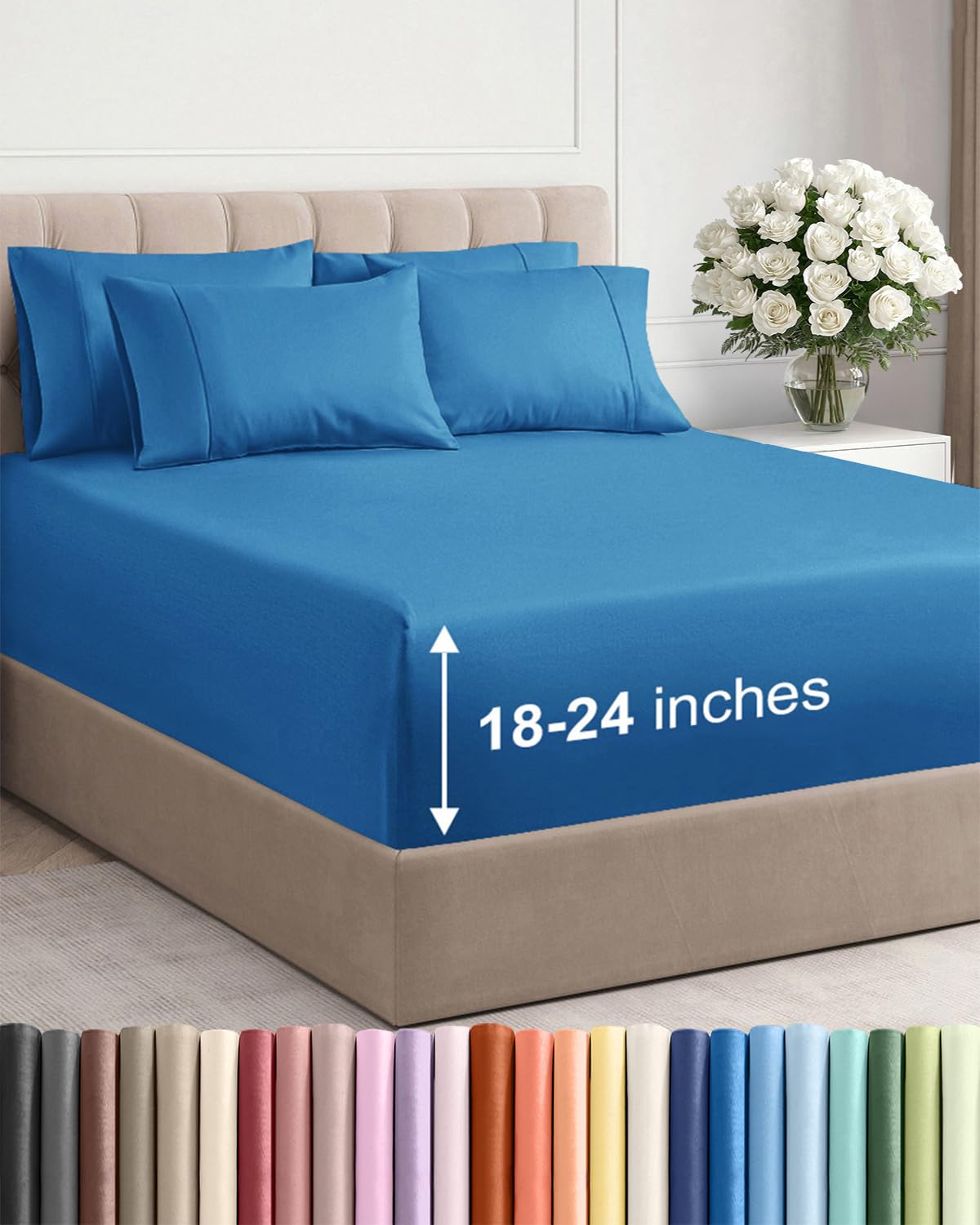 CGK Unlimited, Draps de poche extra profonds – Pochettes de 53,3 cm de profondeur - pokemaCGK Unlimited, Draps de poche extra profonds – Pochettes de 53,3 cm de profondeur
