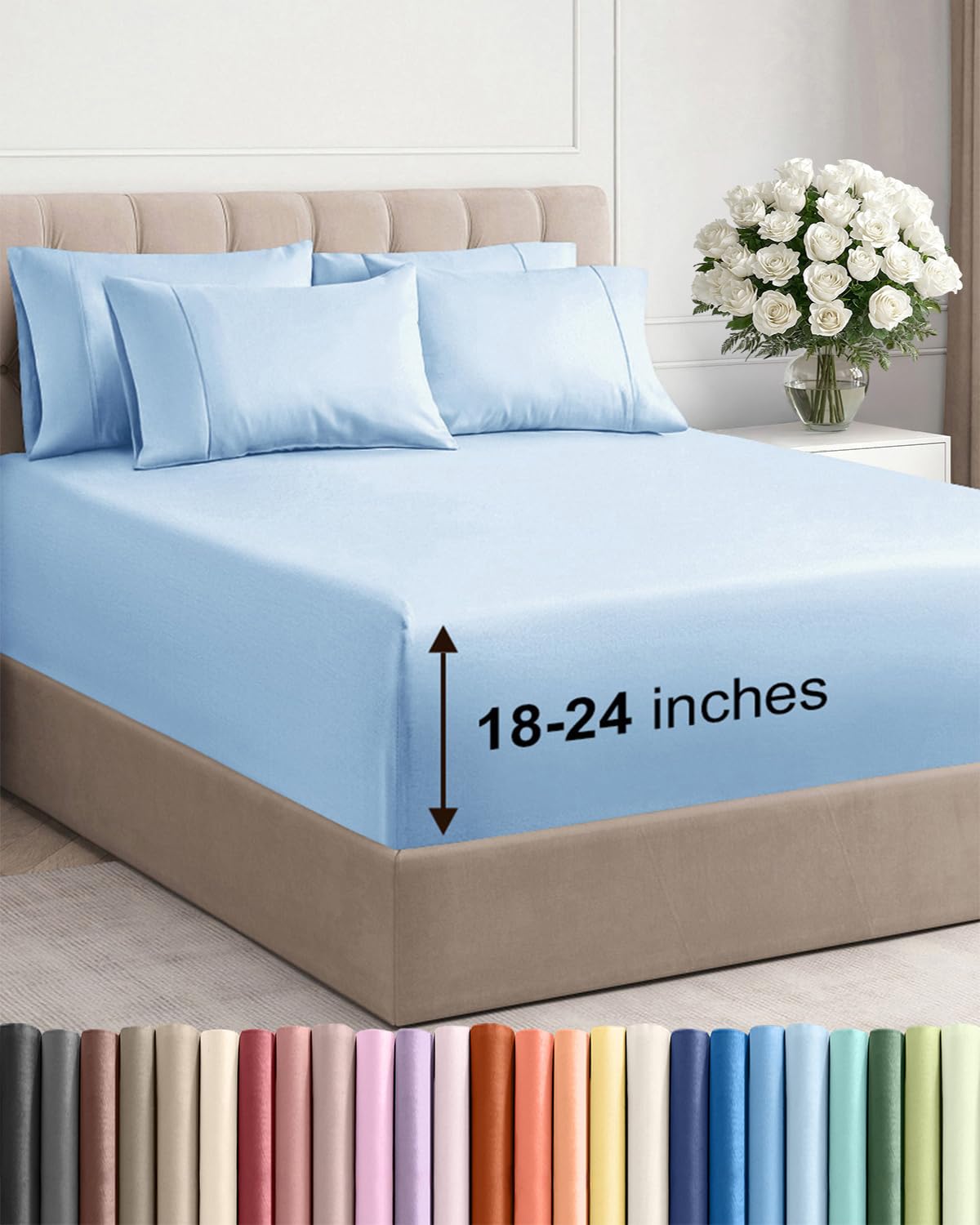 CGK Unlimited, Draps de poche extra profonds – Pochettes de 53,3 cm de profondeur - pokemaCGK Unlimited, Draps de poche extra profonds – Pochettes de 53,3 cm de profondeur