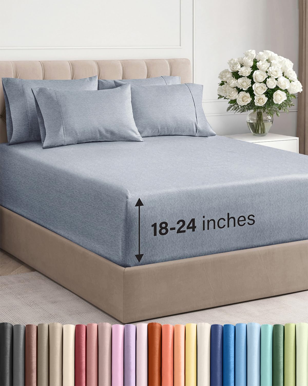 CGK Unlimited, Draps de poche extra profonds – Pochettes de 53,3 cm de profondeur - pokemaCGK Unlimited, Draps de poche extra profonds – Pochettes de 53,3 cm de profondeur