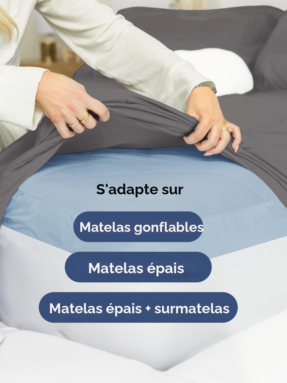 CGK Unlimited, Draps de poche extra profonds – Pochettes de 53,3 cm de profondeur - pokemaCGK Unlimited, Draps de poche extra profonds – Pochettes de 53,3 cm de profondeur