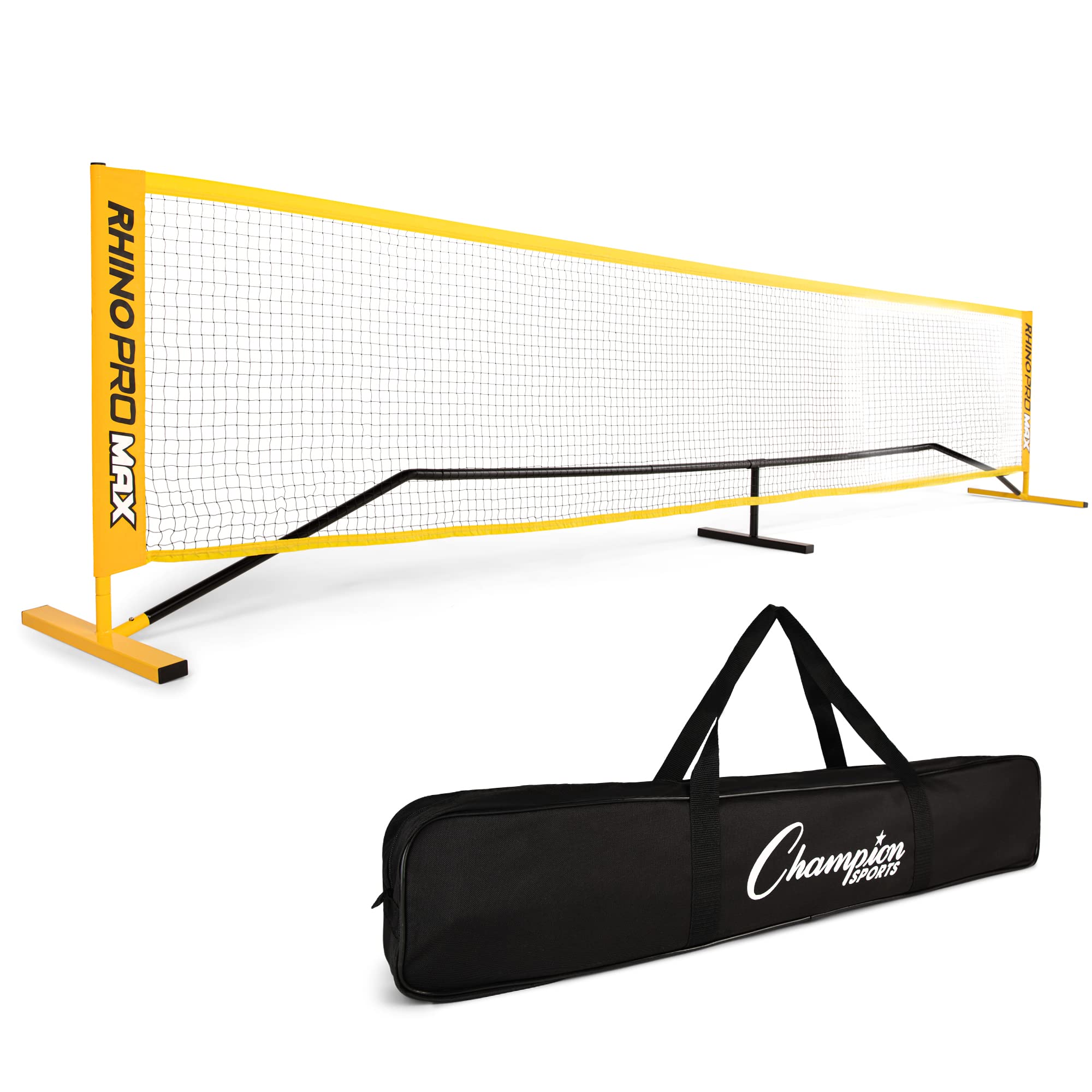 Champion Sports Adjustable Racquet Sport Net: Portable 14 Foot Racket Sport Game Net for Volleyball Tennis Pickleball and Badminton - Yellow - pokemaChampion Sports Adjustable Racquet Sport Net: Portable 14 Foot Racket Sport Game Net for Volleyball Tennis Pickleball and Badminton - Yellow