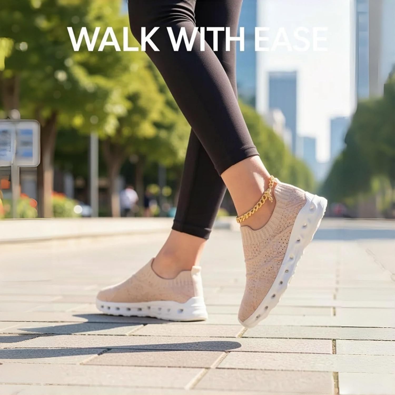 Chaussures de marche à enfiler pour femme – Maille respirante légère rembourrée avec semelle antidérapante, pour l'entraînement et le quotidien - pokemaChaussures de marche à enfiler pour femme – Maille respirante légère rembourrée avec semelle antidérapante, pour l'entraînement et le quotidien