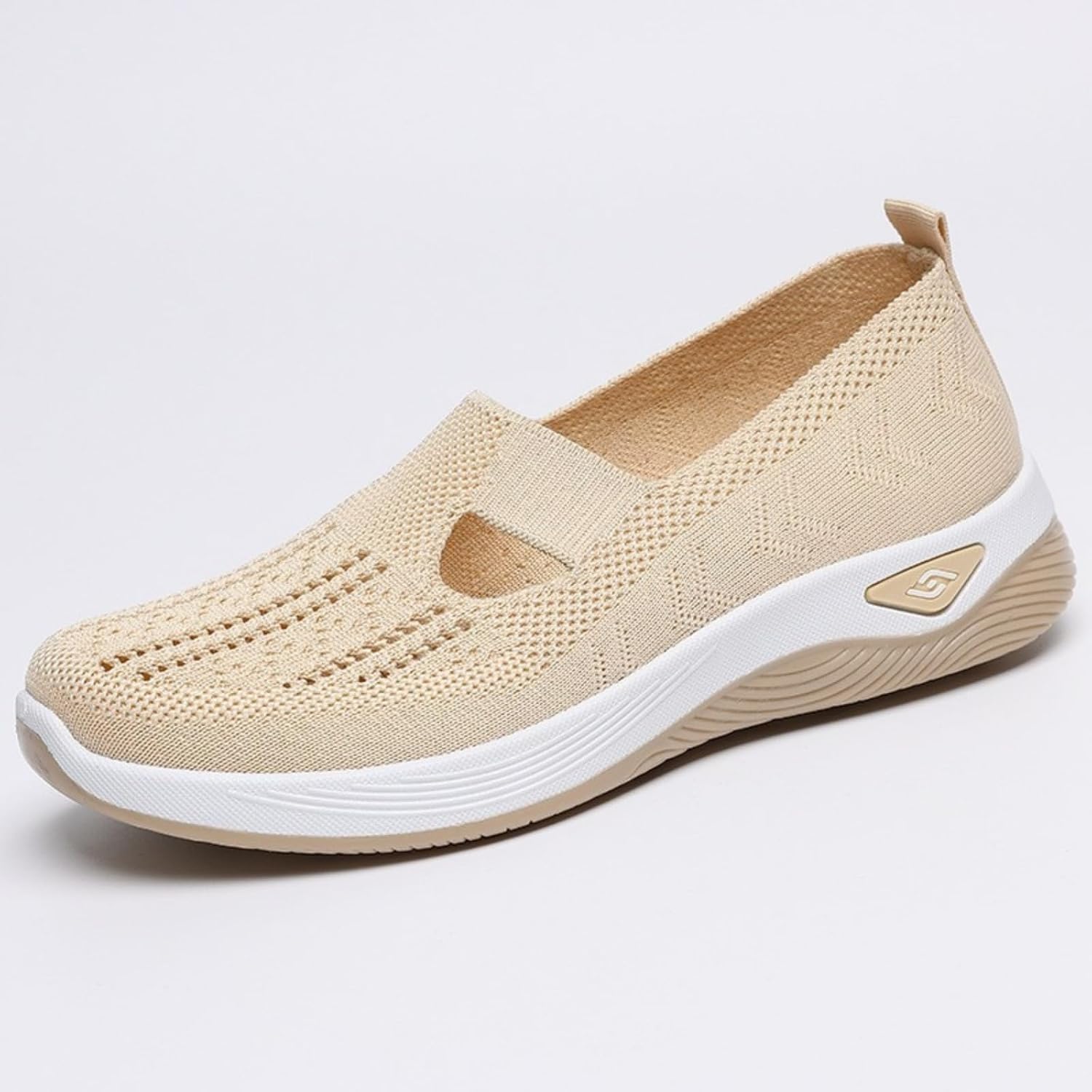 Chaussures de marche décontractées pour femme – Semelle souple et respirante – Chaussures de sport légères pour le printemps et l'automne (beige) - pokemaChaussures de marche décontractées pour femme – Semelle souple et respirante – Chaussures de sport légères pour le printemps et l'automne (beige)