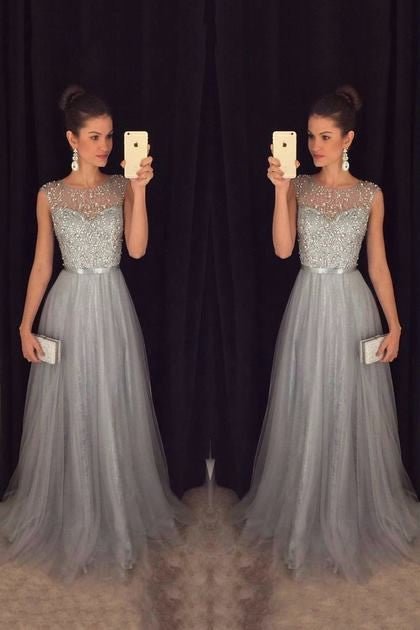 Chiffon Sleeveless Sequined Evening Wedding Dress - pokema1d50fdb1207dad144ffcf29b78ab5078