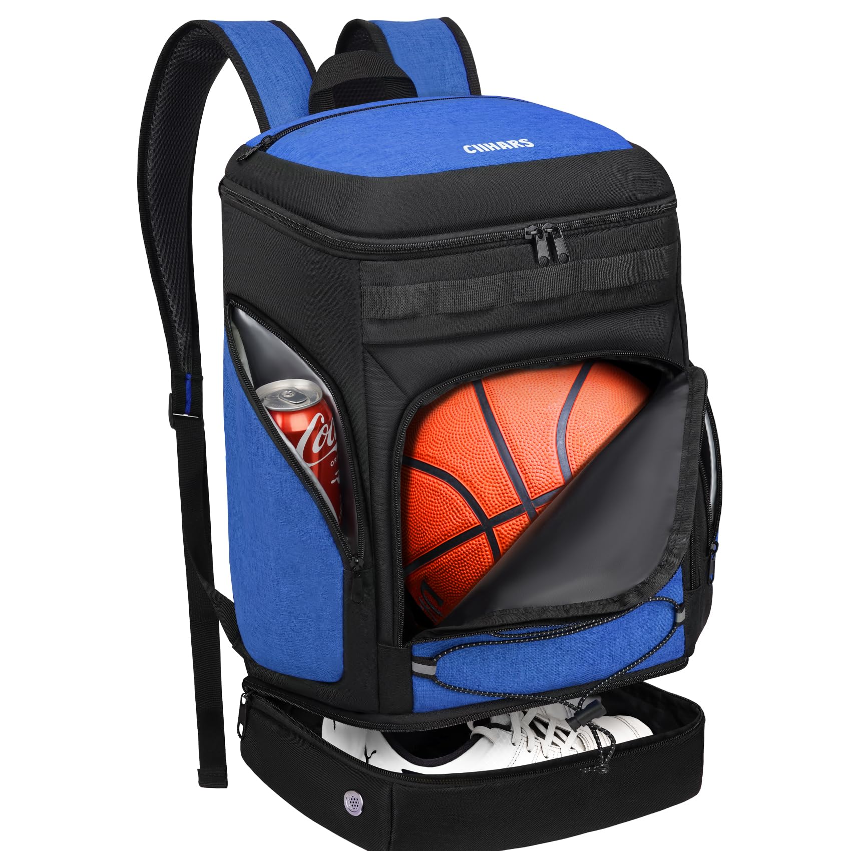 Ciihars Basketball Backpack Basketball Bag Large Sports Bag with Separate Ball holder & Shoes compartment Best for Basketball SoccerVolleyballGym（Blue） - pokemaCiihars Basketball Backpack Basketball Bag Large Sports Bag with Separate Ball holder & Shoes compartment Best for Basketball SoccerVolleyballGym（Blue）