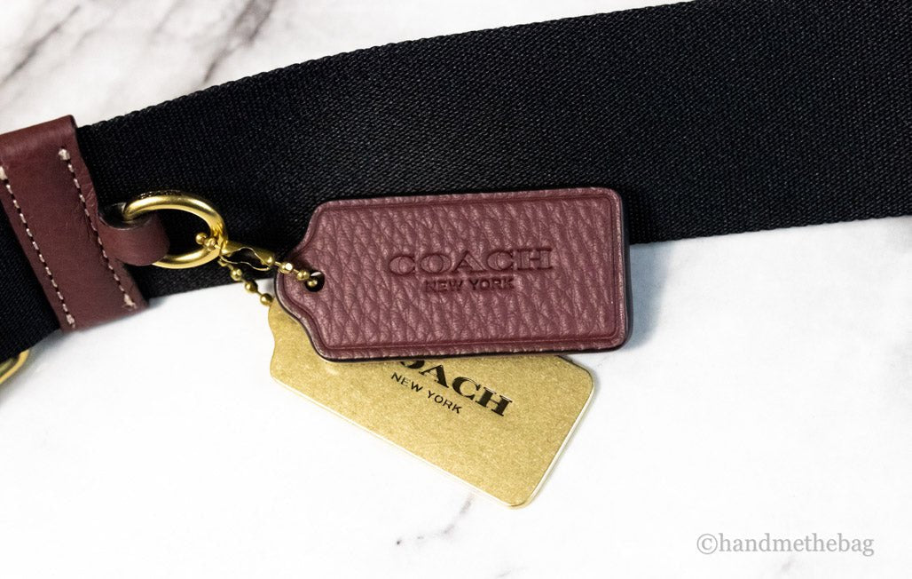 Coach Sullivan Wine Chambray Canvas Pebbled Leather Pack Bag - pokemaCoach Sullivan Wine Chambray Canvas Pebbled Leather Pack Bag