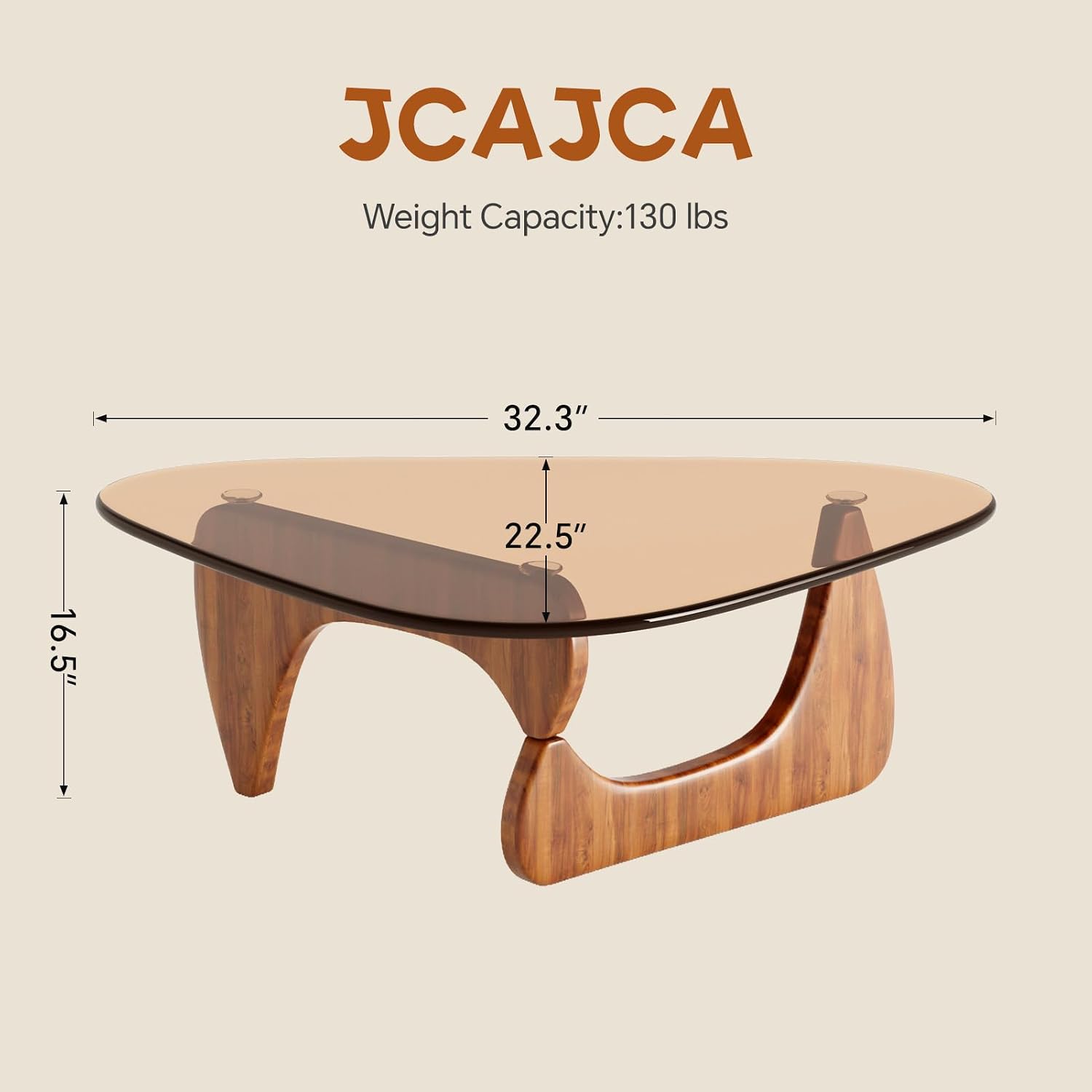 Coffee Table for Living Room Mid Century Modern Center Table with Glass Top and Wood, 32 Inch, Brown/Walnut - pokemaCoffee Table for Living Room Mid Century Modern Center Table with Glass Top and Wood, 32 Inch, Brown/Walnut
