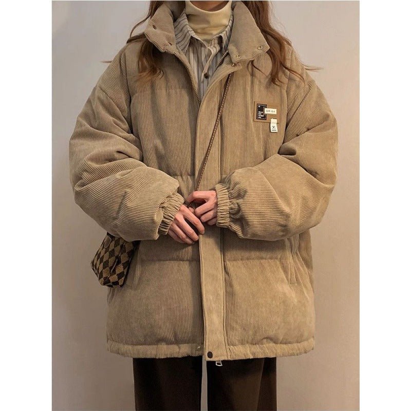 Corduroy Cotton-padded Coat For Men And Women Winter Thickened French Coat - pokema5b75b19d3b0af52a3f508d758ee1a31b