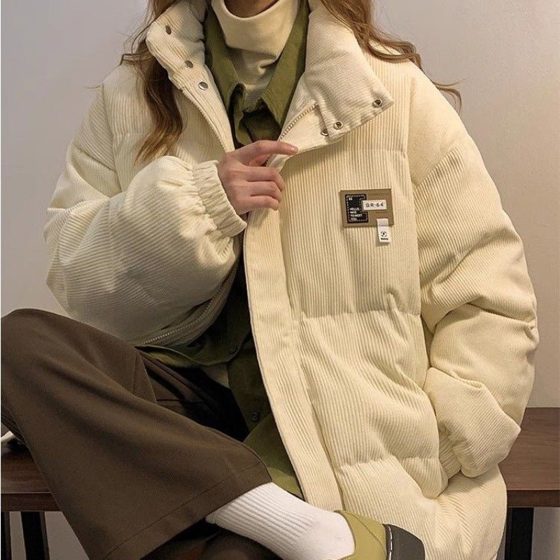 Corduroy Cotton-padded Coat For Men And Women Winter Thickened French Coat - pokema61b8e5c9aaa6e580f14cdabaeebd9704