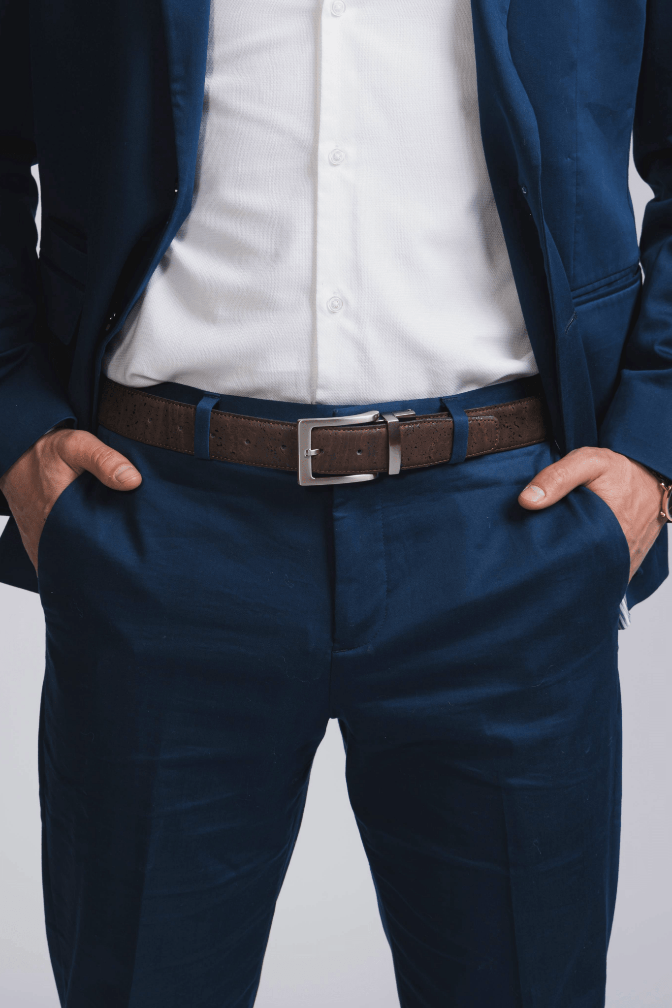 Cork Reversible Men's Belt (Brown/Black) - pokemaCork Reversible Men's Belt (Brown/Black)