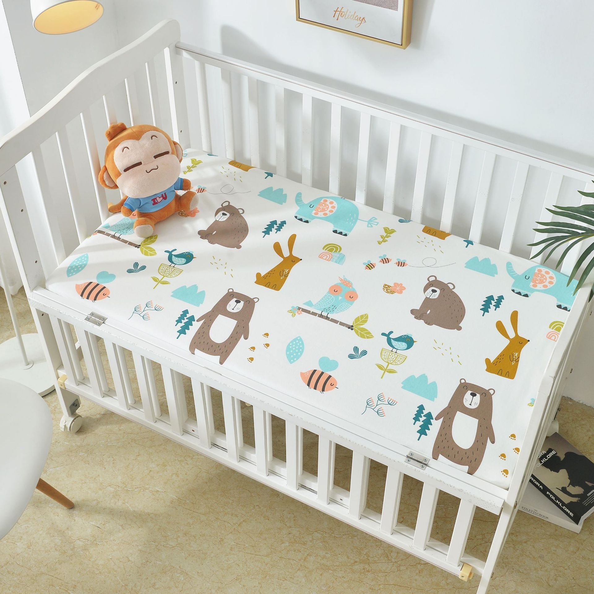 Cotton Crib Bed Sheet Urine-Proof Waterproof Breathable Bed Sheet Non-Slip Bed Cover - pokema8401f5ec4e80fc5ac8f4bff76ac402ff