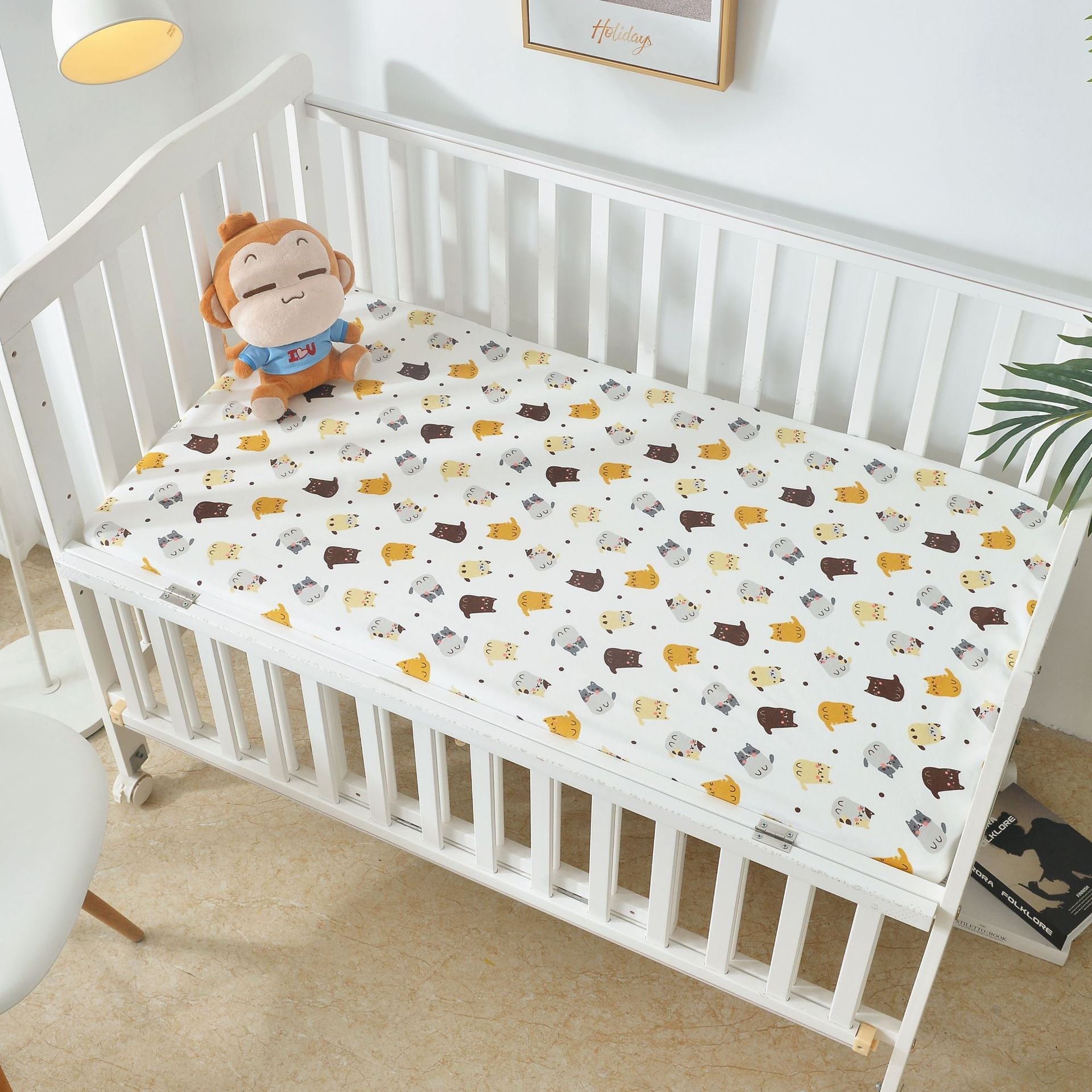 Cotton Crib Bed Sheet Urine-Proof Waterproof Breathable Bed Sheet Non-Slip Bed Cover - pokemab7d5b42be62e7c29fc287800058ee137